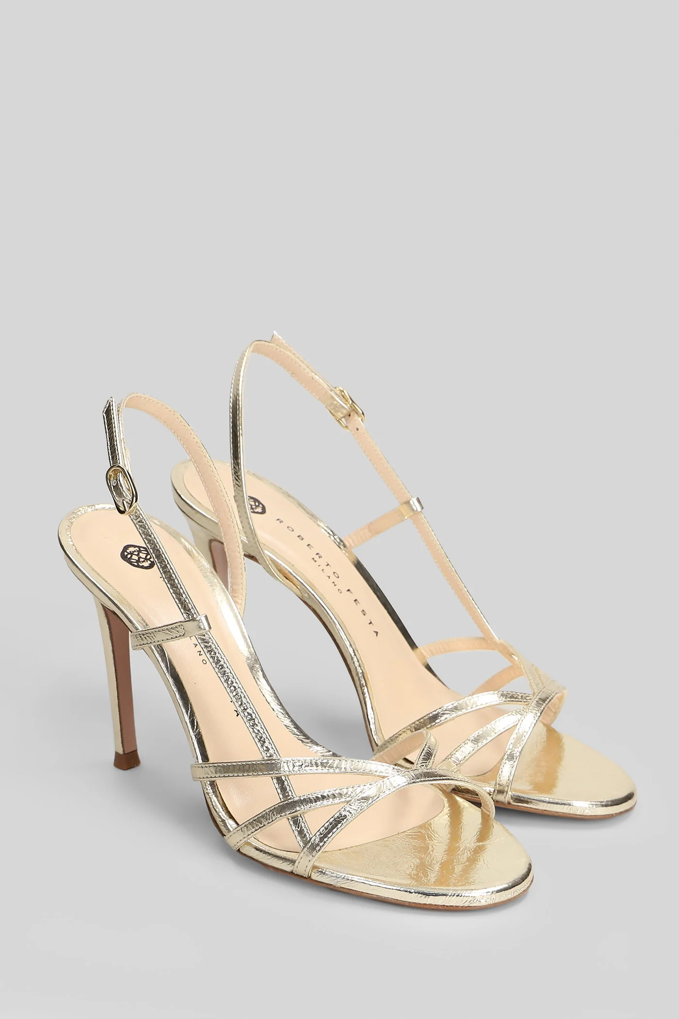 Oxford Sandals in platinum leather - Image 2