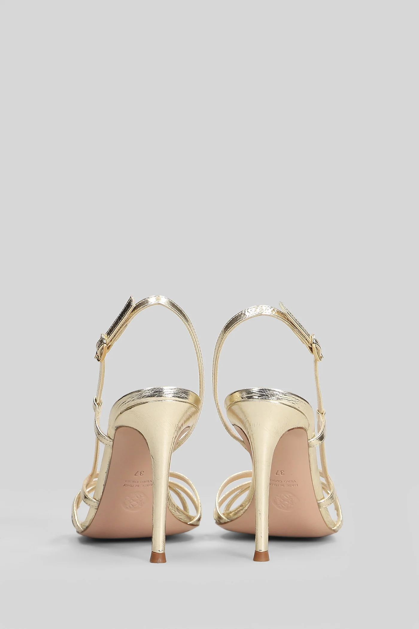 Oxford Sandals in platinum leather - Image 4