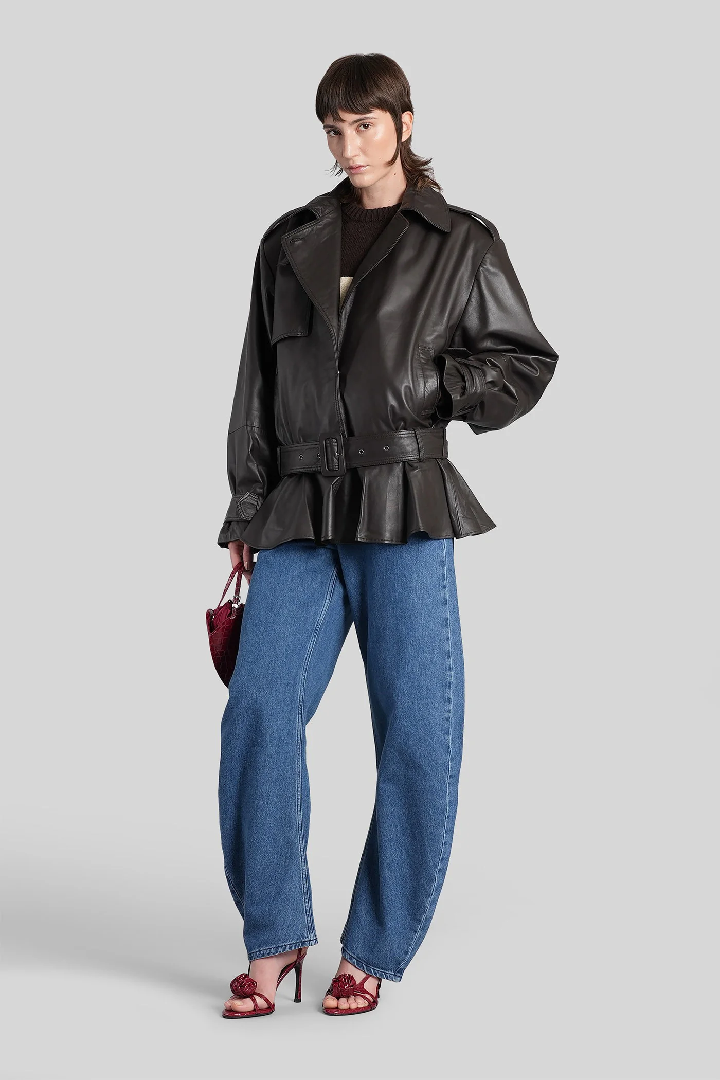 Leather jacket in brown leather - Image 2