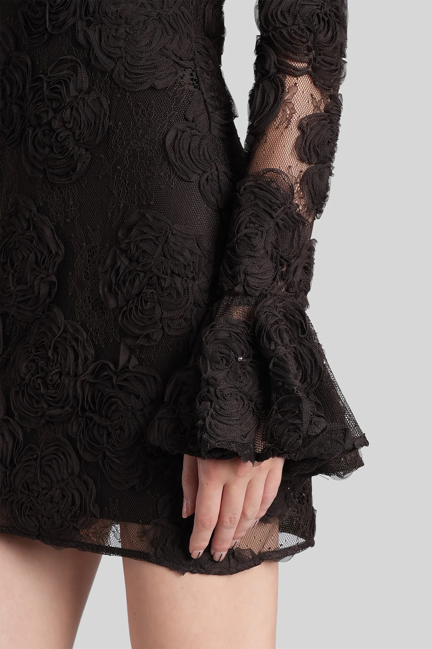 Mini dress in brown polyamide - Image 5