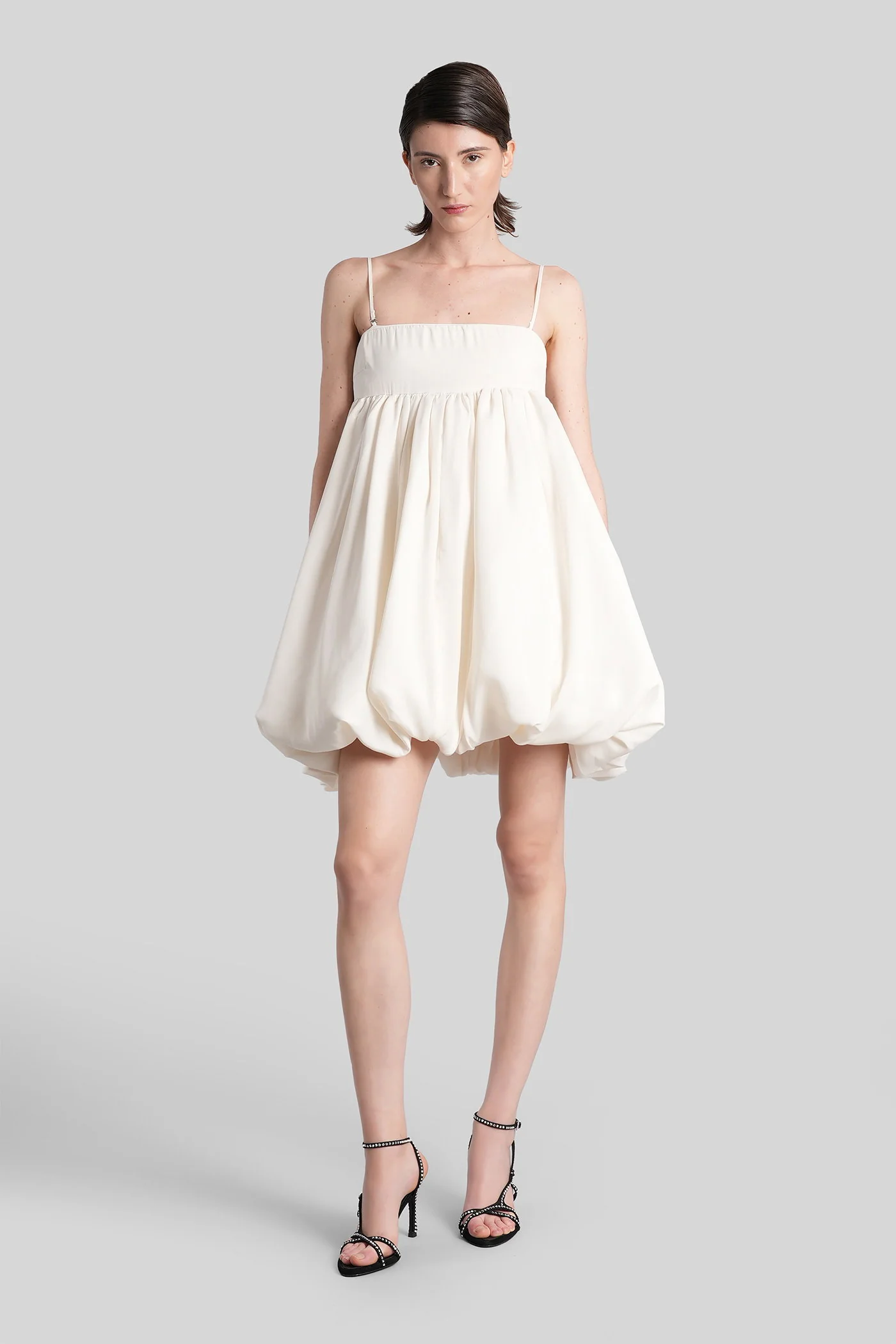 Mini dress in white polyester
