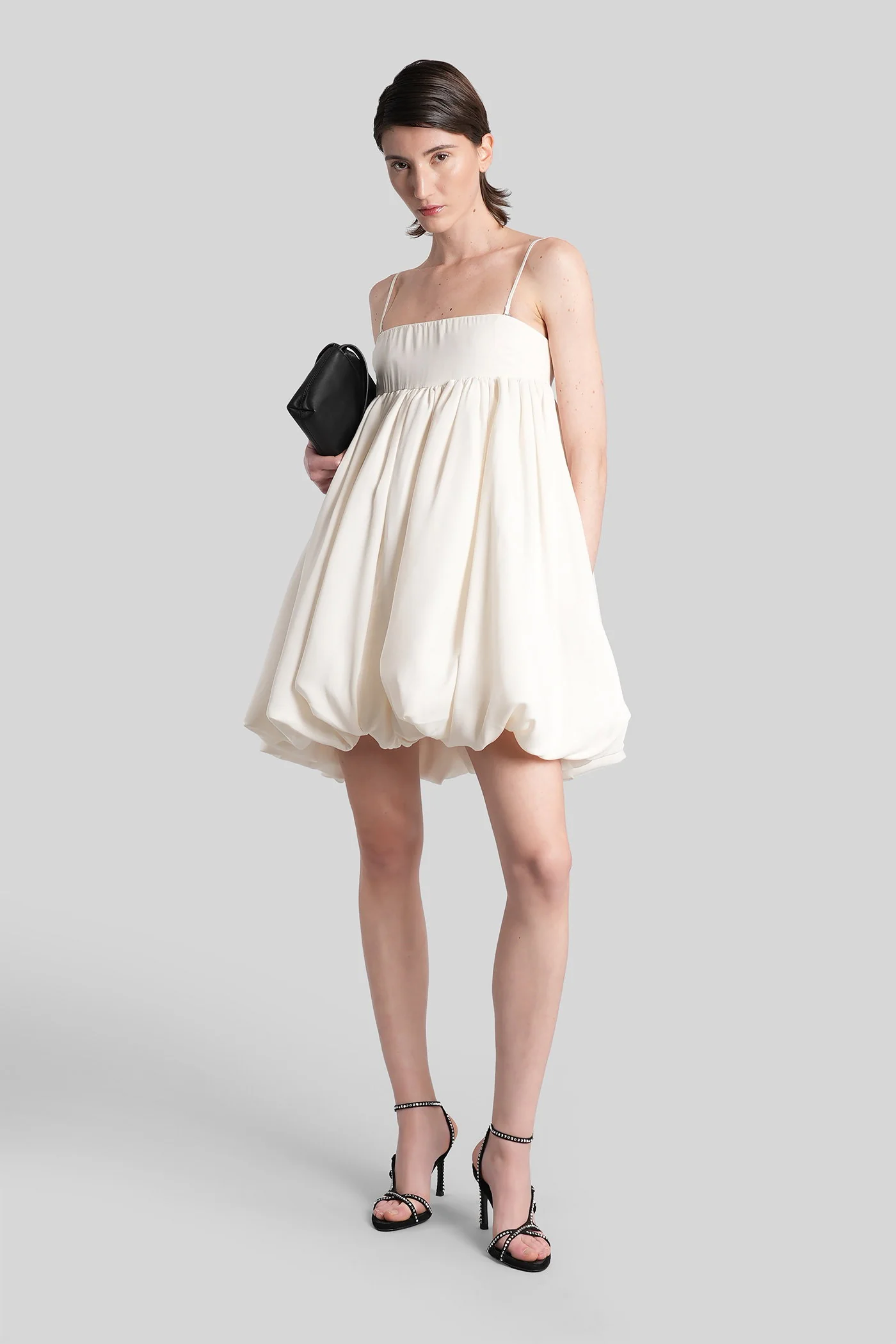 Mini dress in white polyester - Image 2