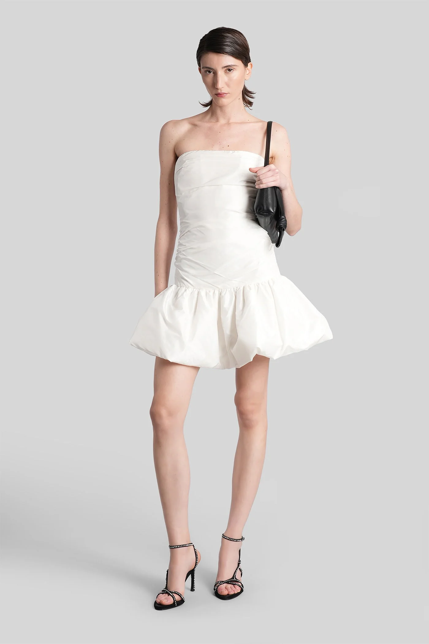 Mini dress in white silk