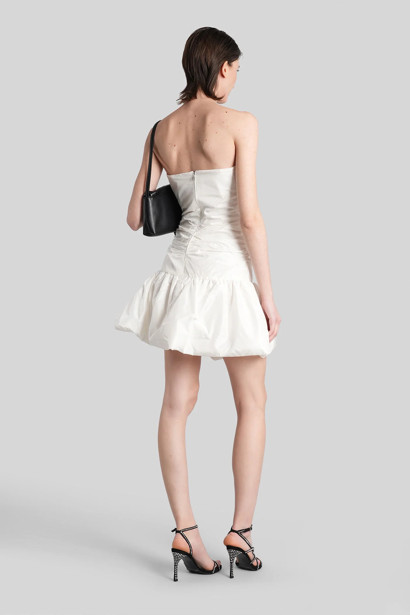 Mini dress in white silk - Image 3