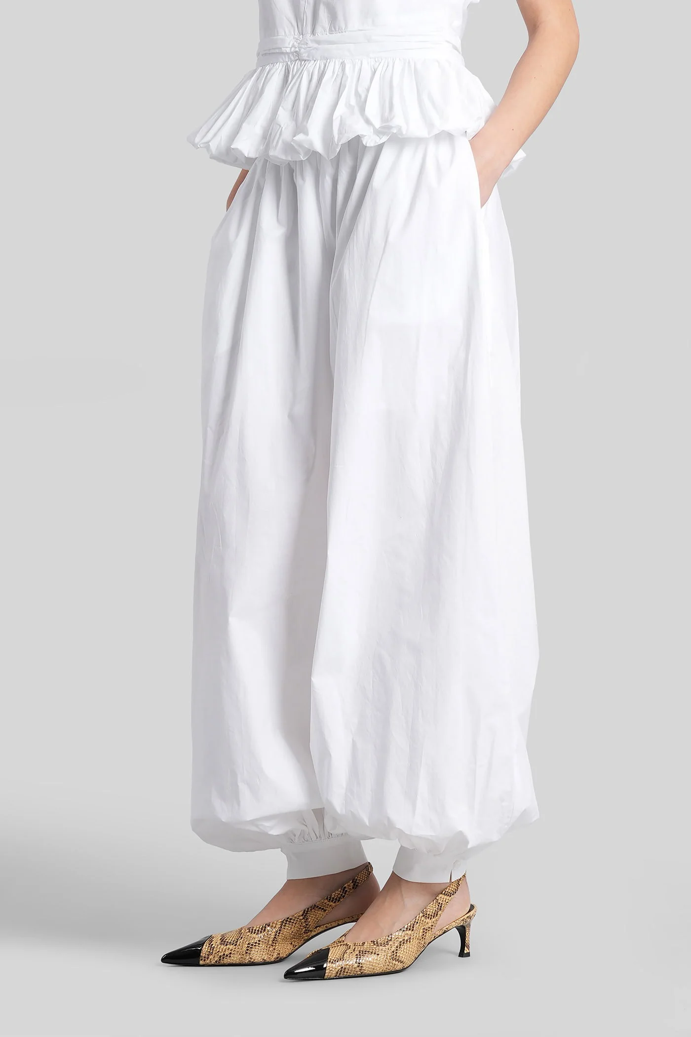 Pants in white cotton - Image 4