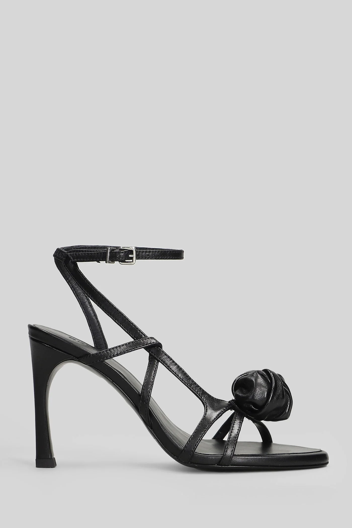 Sandals in black leather