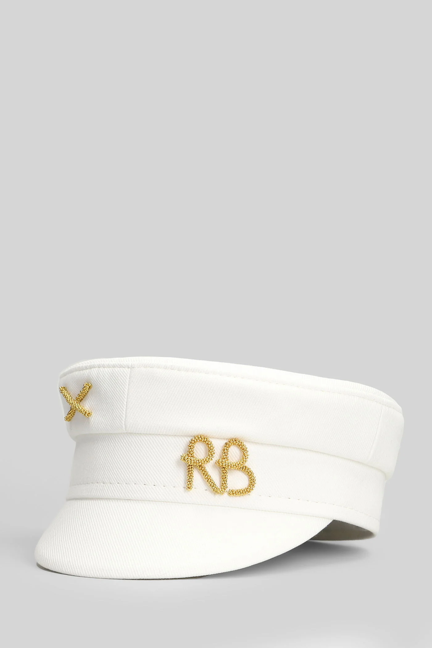 Baker boy cap Hats in white cotton - Image 2