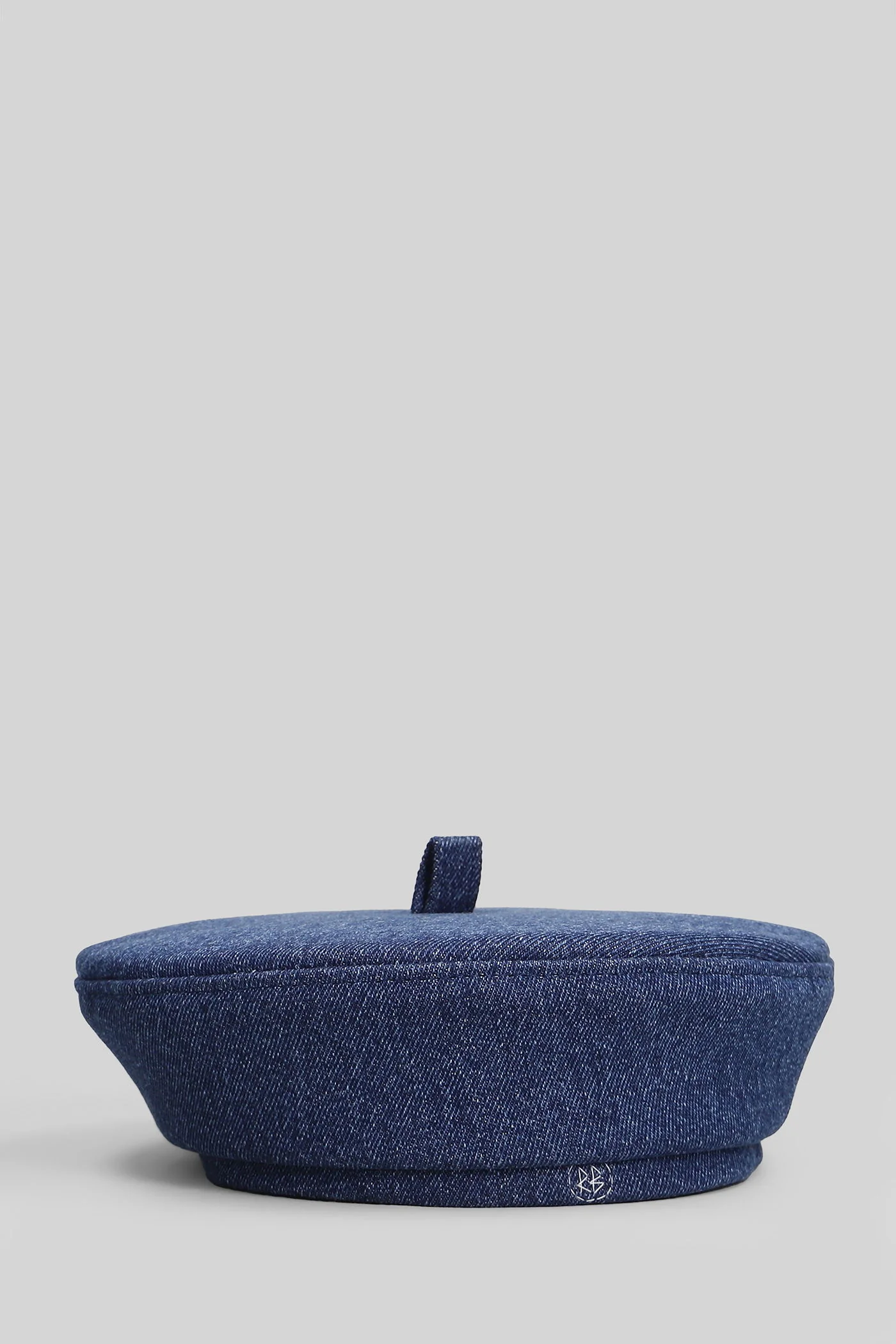 Logo denim beret Hats in blue cotton