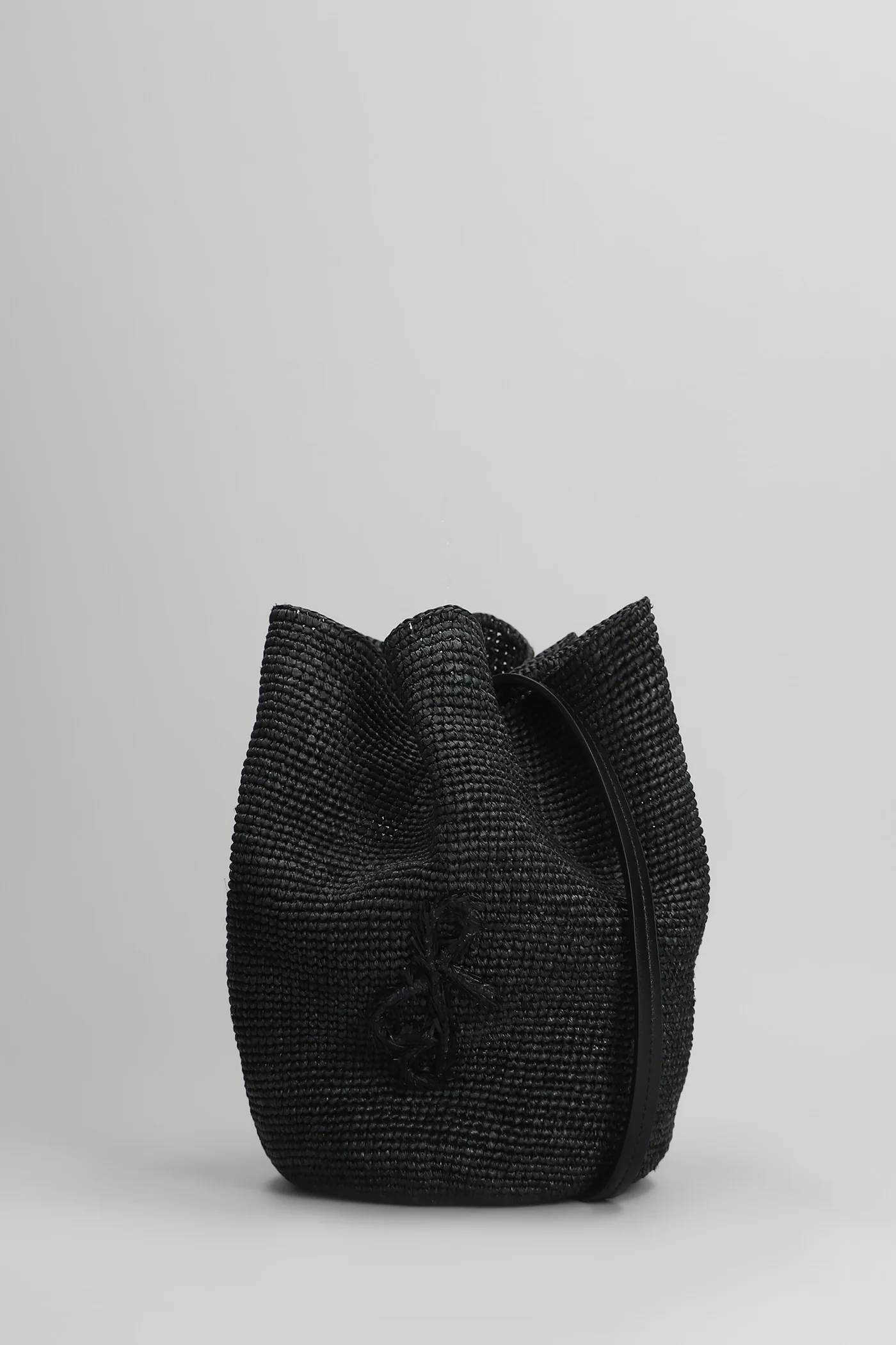 The Hat Bag Shoulder bag in black raffia