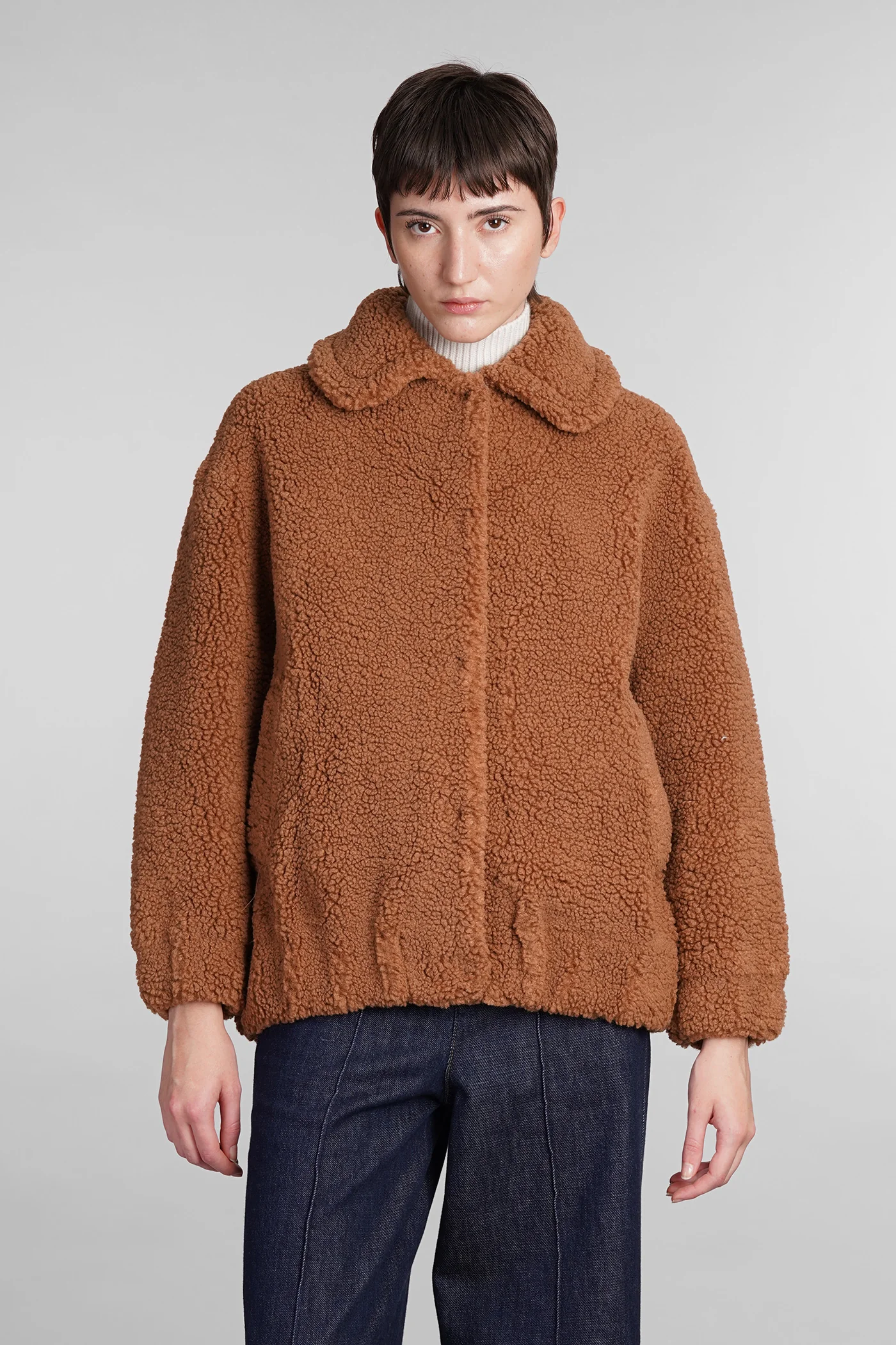 Abel Bomber Jacket in brown polyester