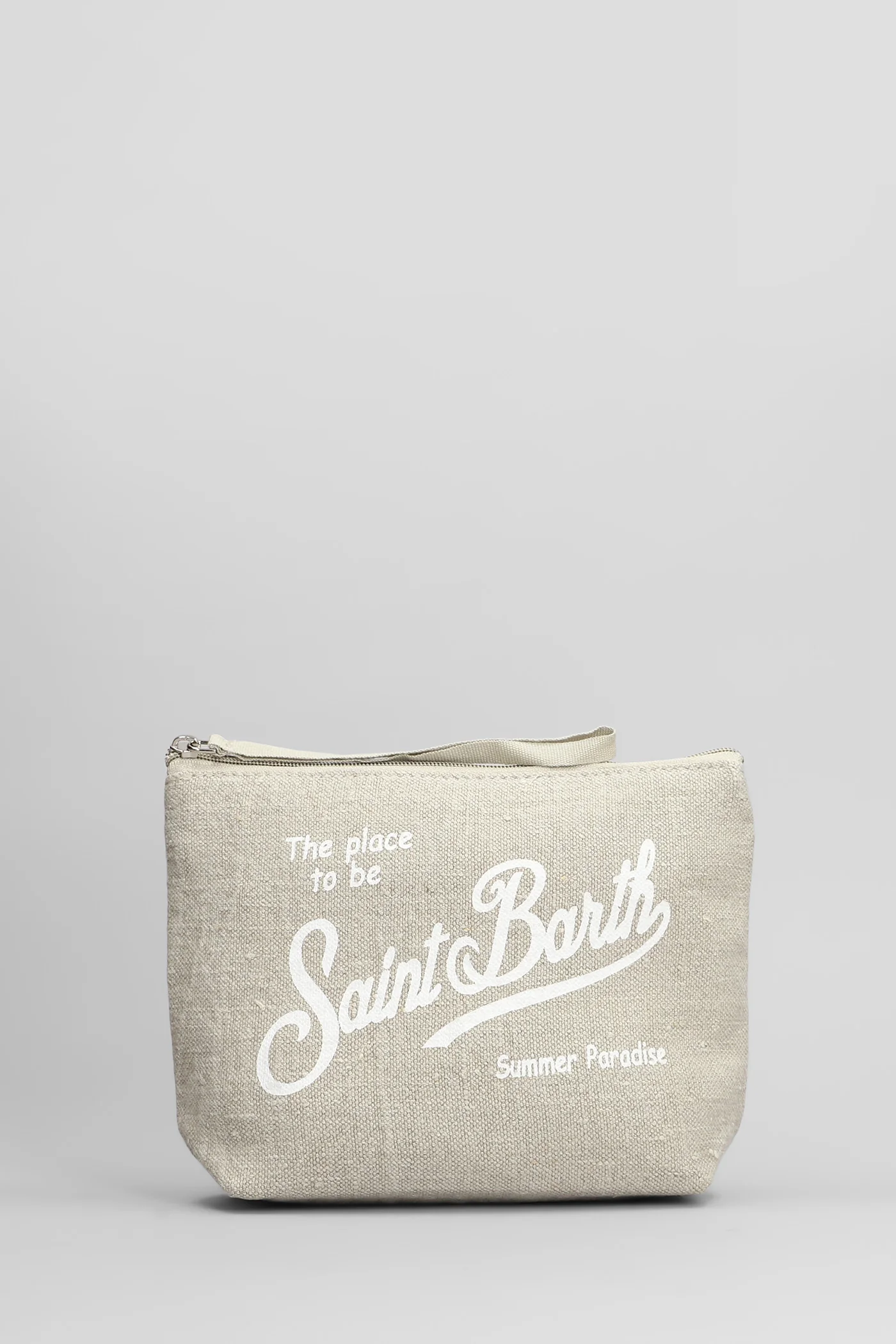Aline Clutch in taupe linen