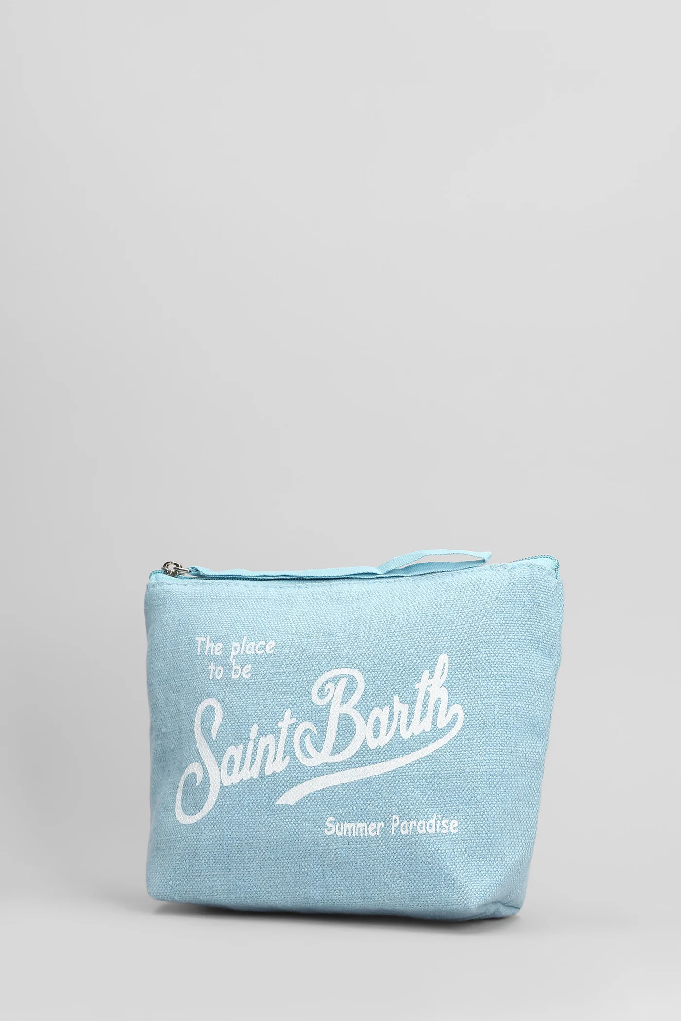 Aline linen Clutch in cyan linen - Image 2