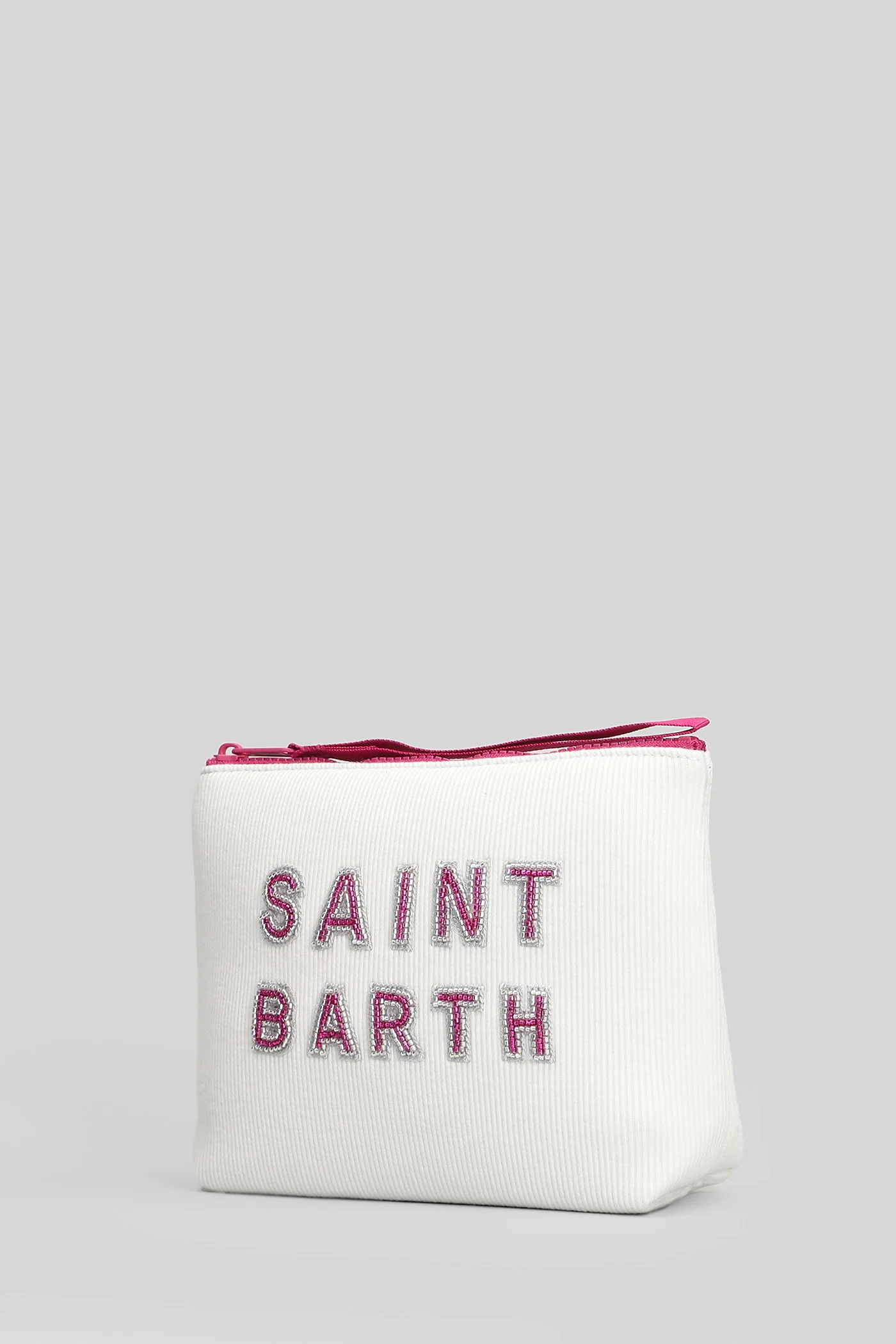 Aline Rib Clutch in white fabric - Image 2