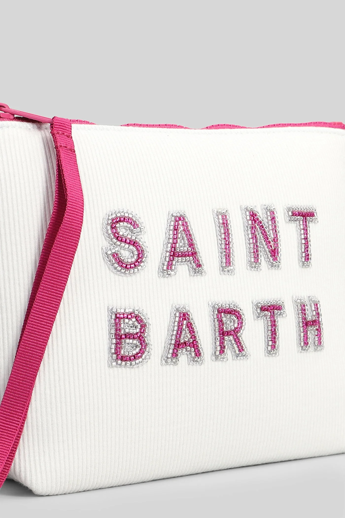 Aline Rib Clutch in white fabric - Image 4