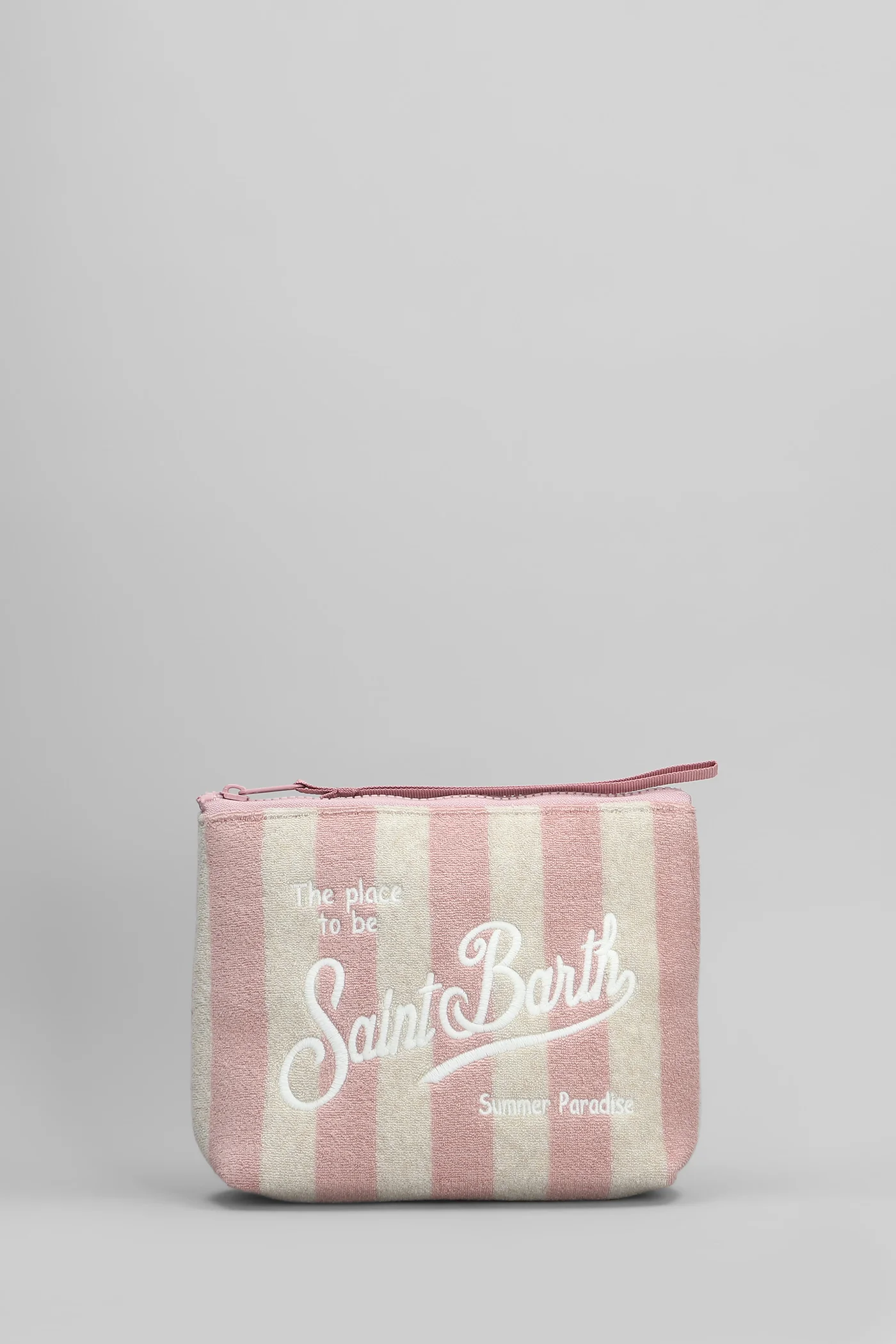 Aline sponge Clutch in rose-pink cotton