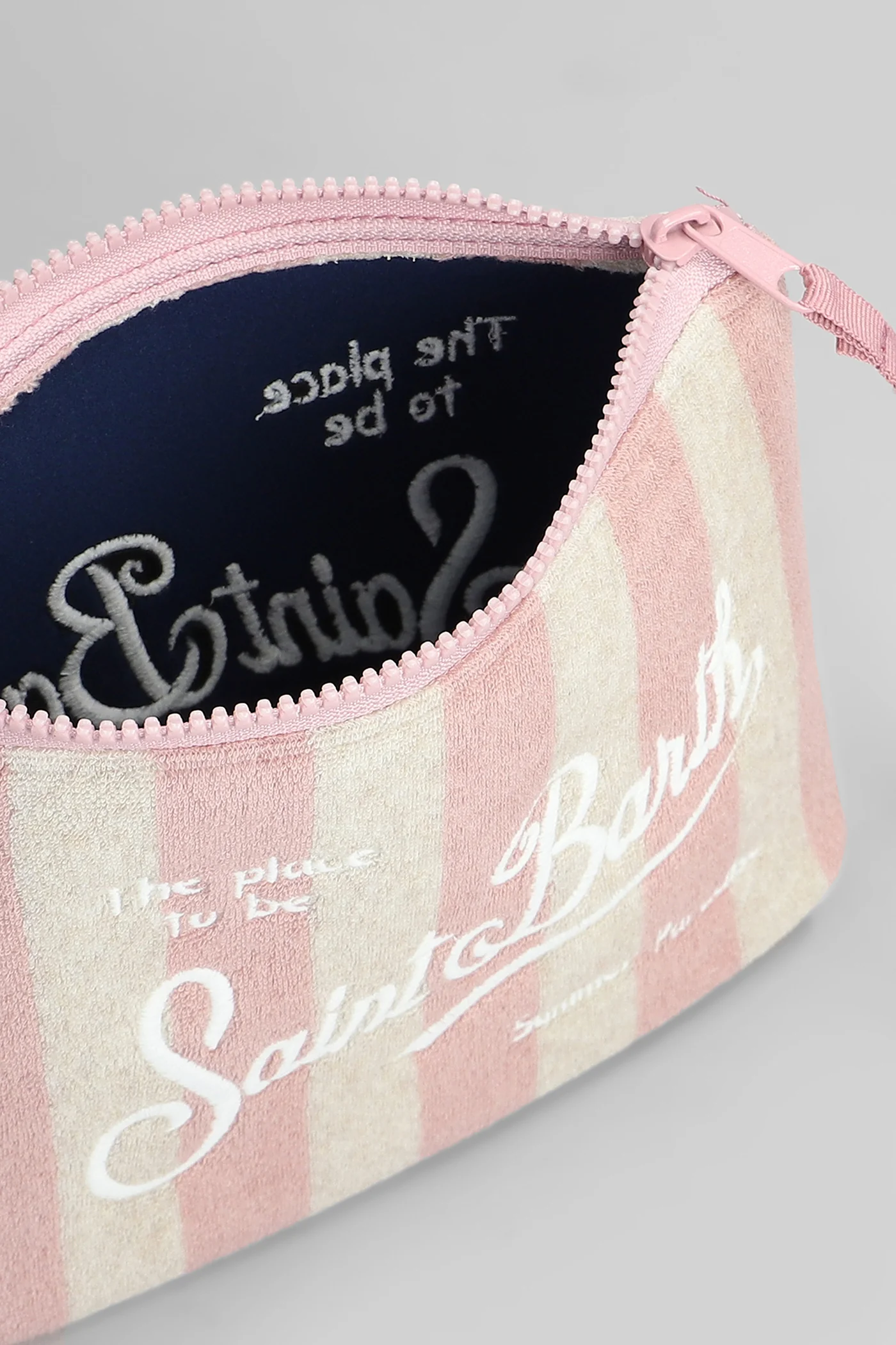 Aline sponge Clutch in rose-pink cotton - Image 4