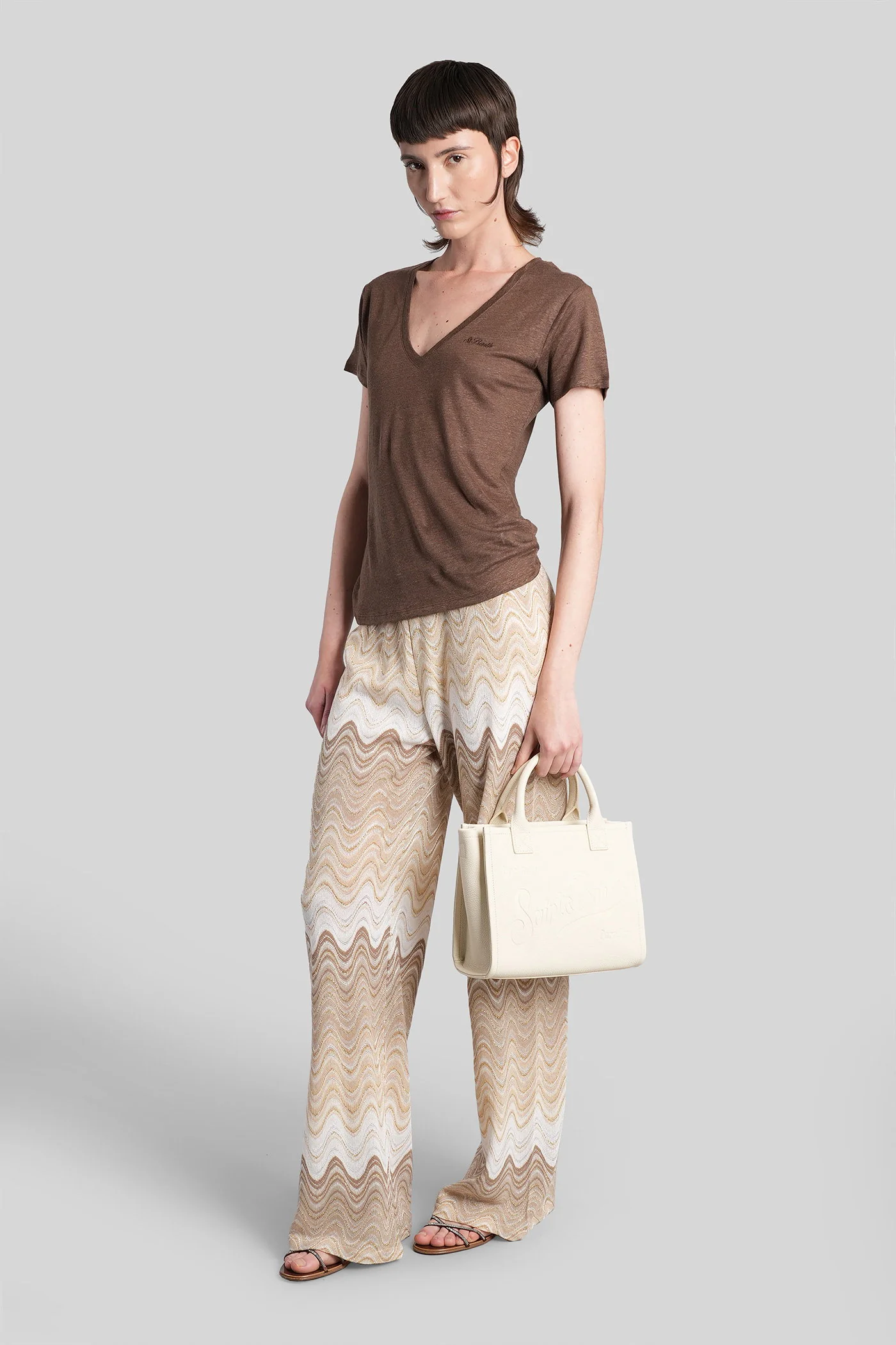 Amalia Pants in beige polyester - Image 2
