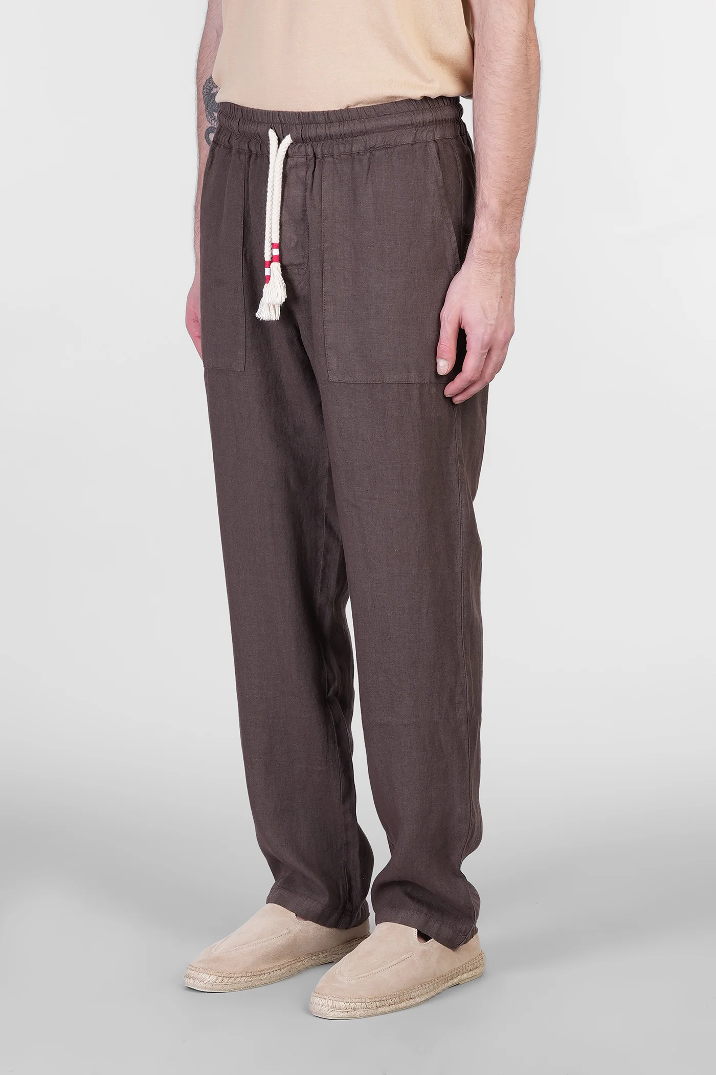 Calais Pants in brown linen - Image 4