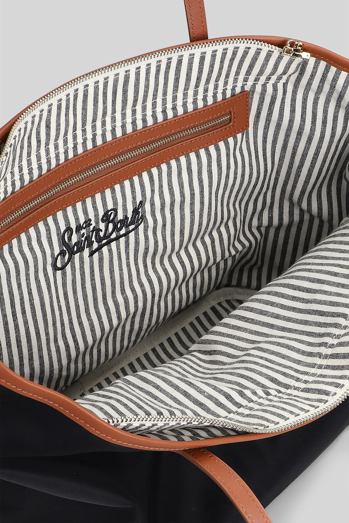 City Bag Mid Nylon Tote in black nylon - Image 4