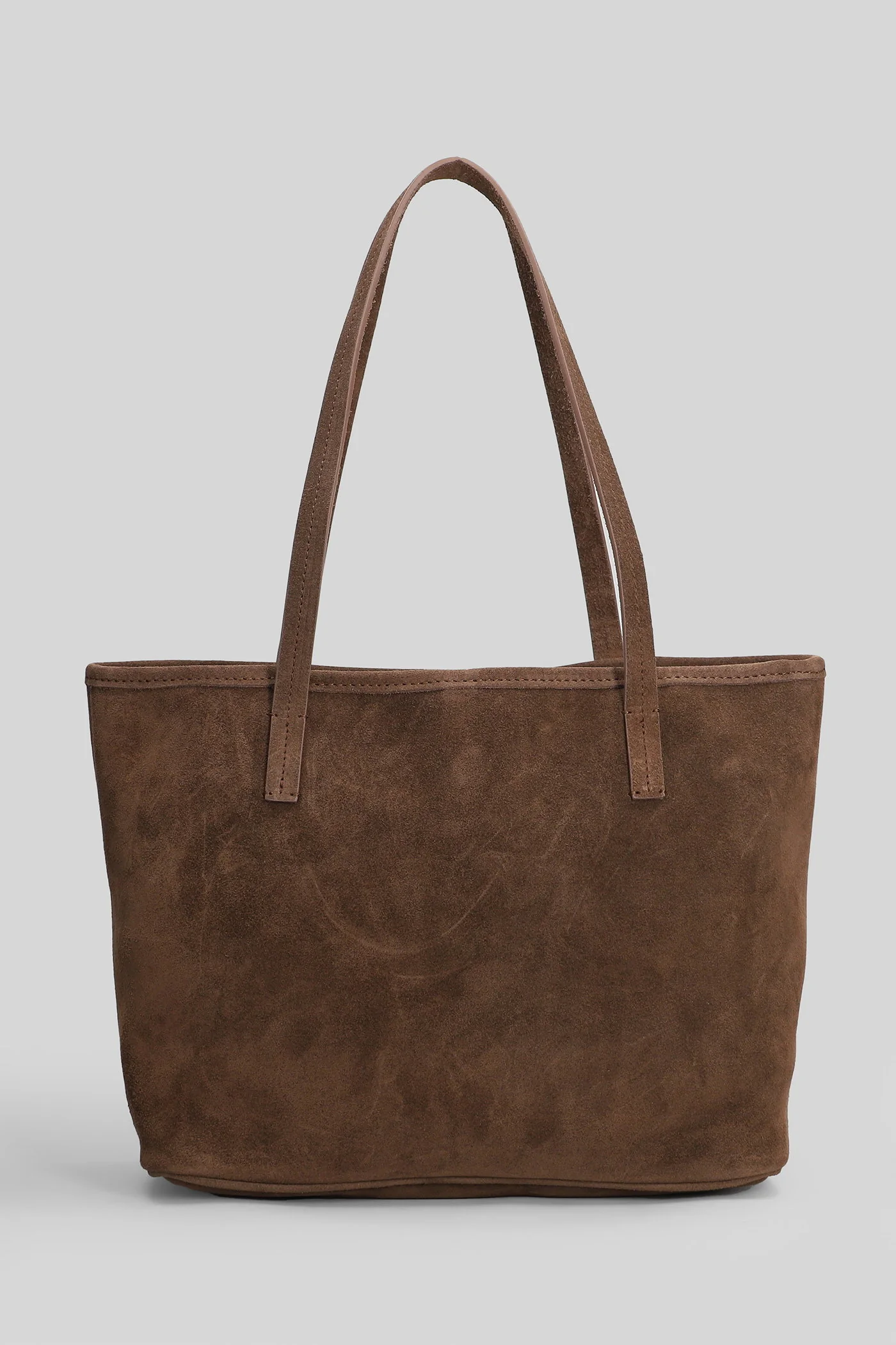 City Bag Mid Suede Tote in brown suede - Image 3