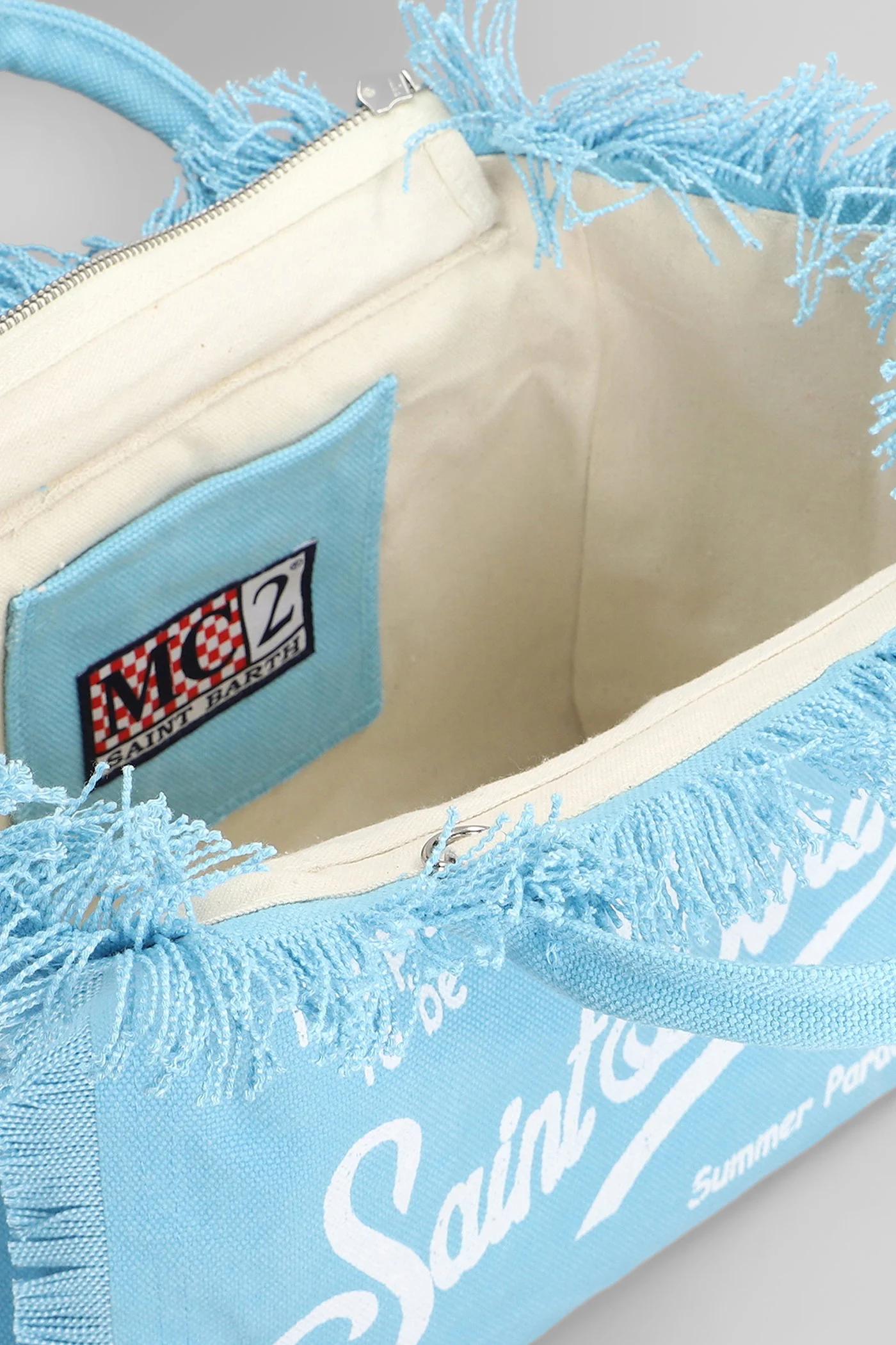 Colette Hand bag in cyan canvas - Image 4