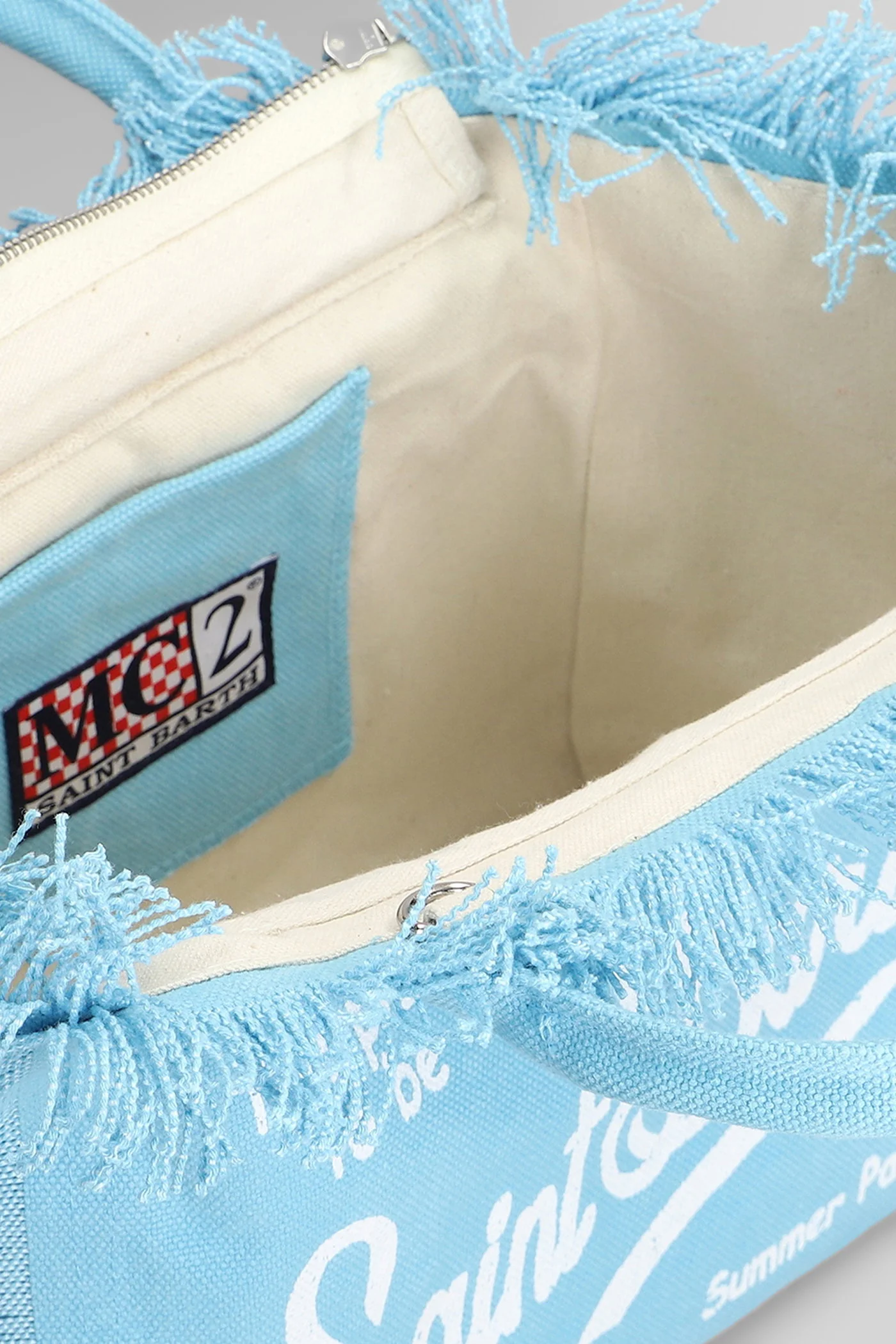 Colette Linen Hand bag in cyan canvas - Image 4