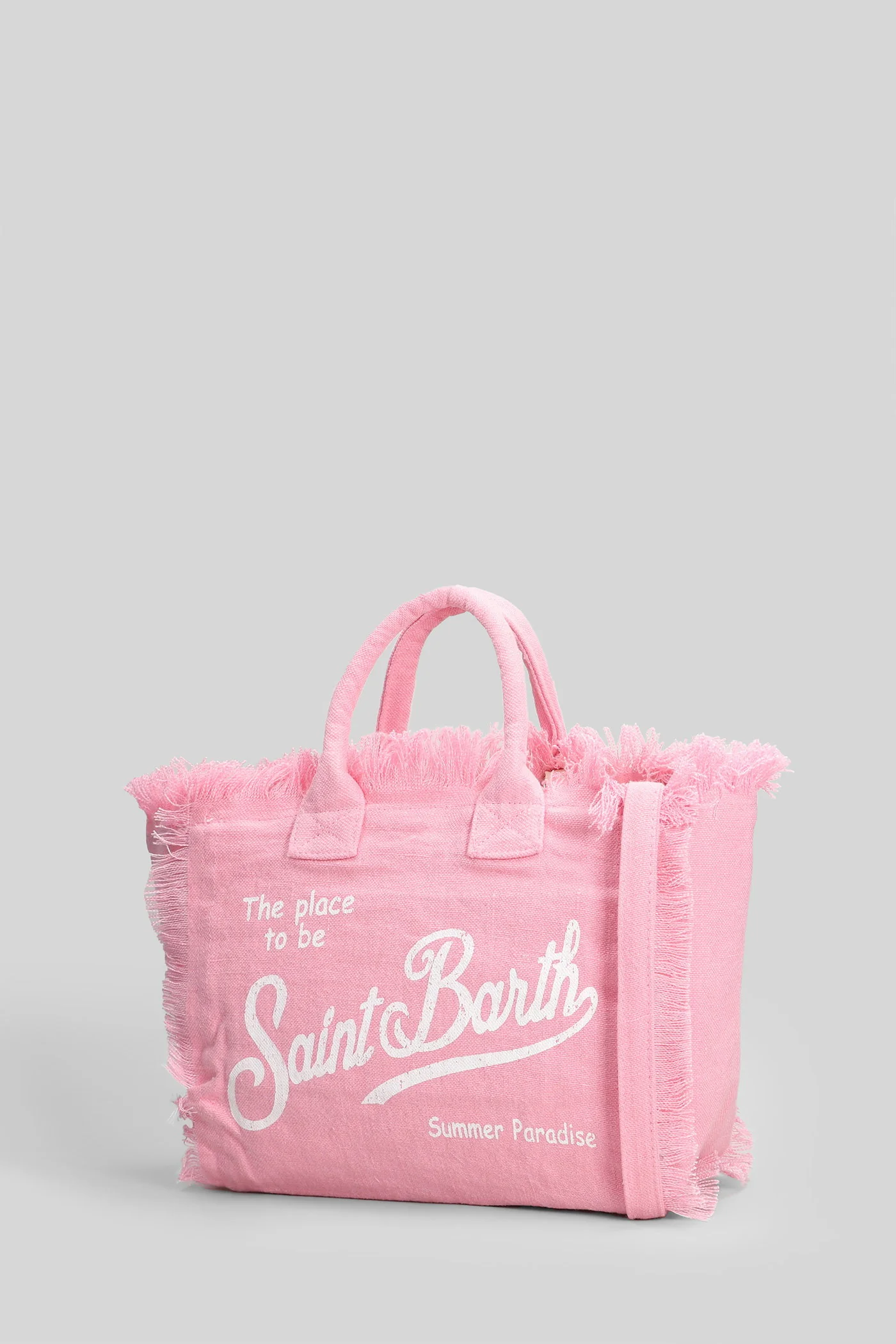 Colette Linen Hand bag in rose-pink canvas - Image 2