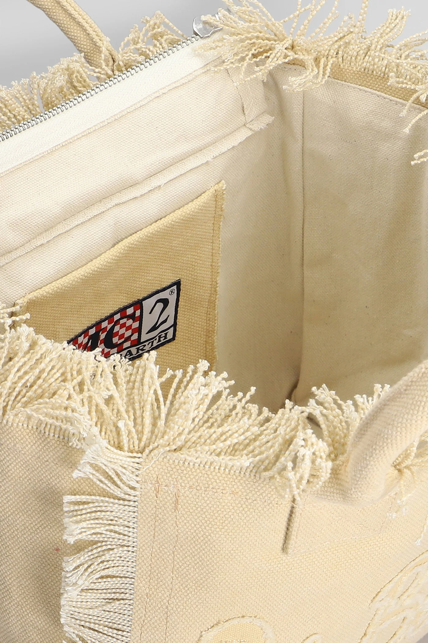 Colette Patch Shoulder bag in beige canvas - Image 4