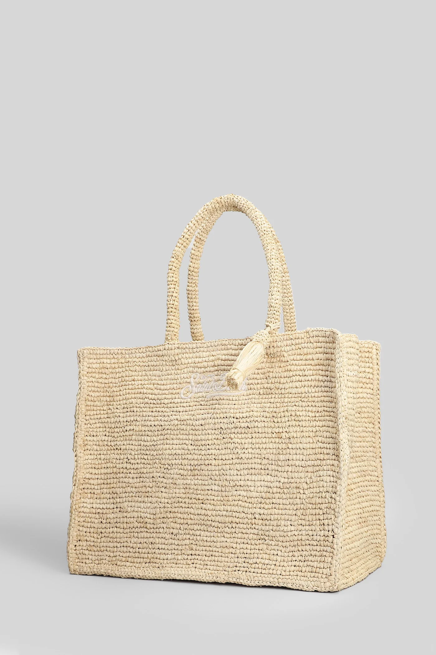 Colette Raffia Hand bag in beige raffia - Image 2