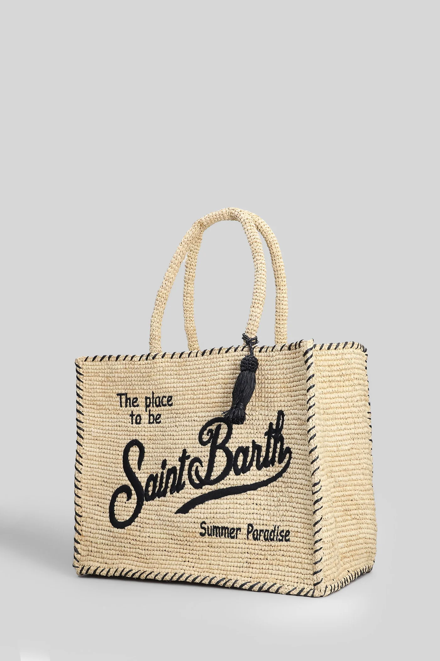 Colette Raffia Hand bag in white raffia - Image 2