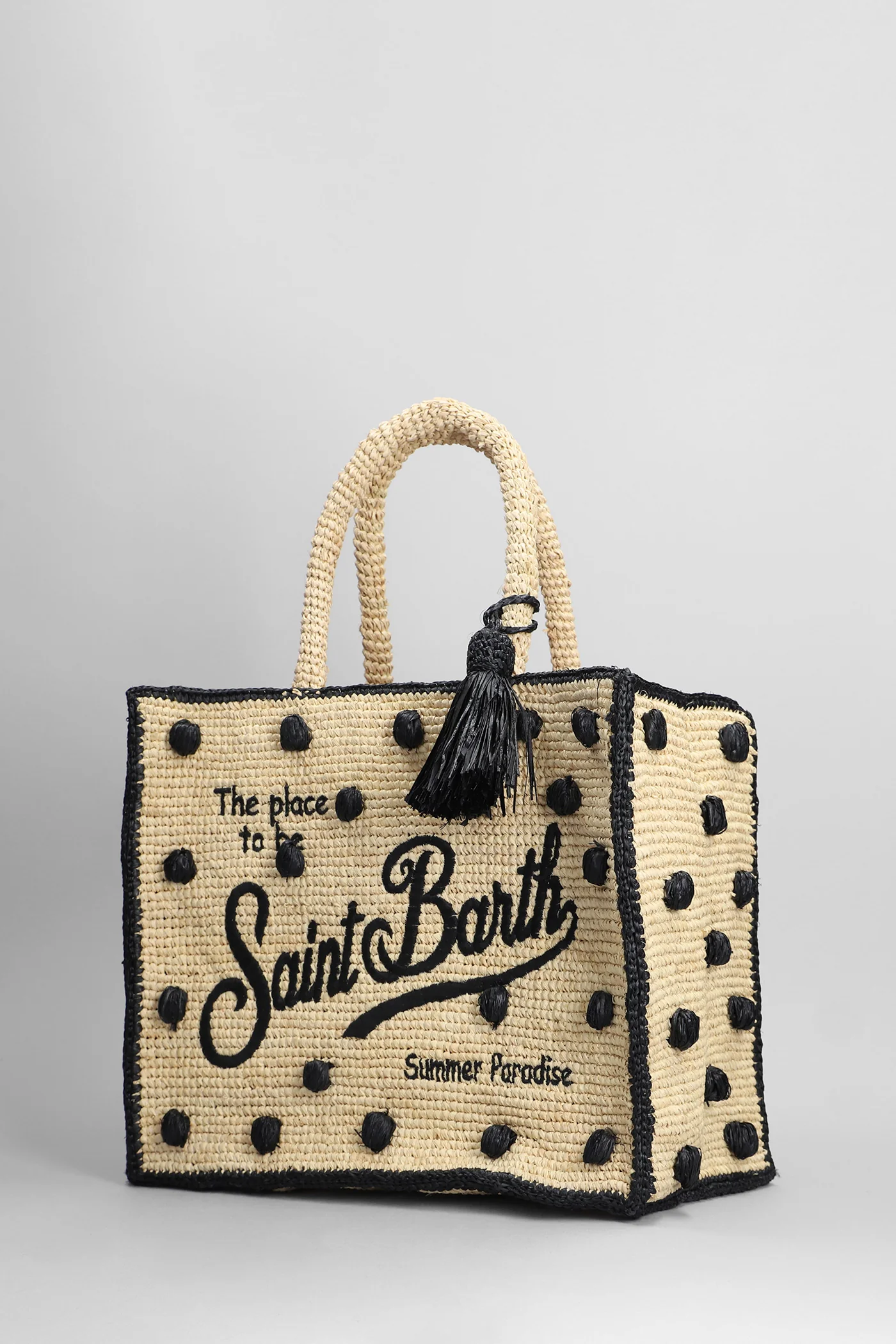 Colette raffia Tote in beige raffia - Image 2