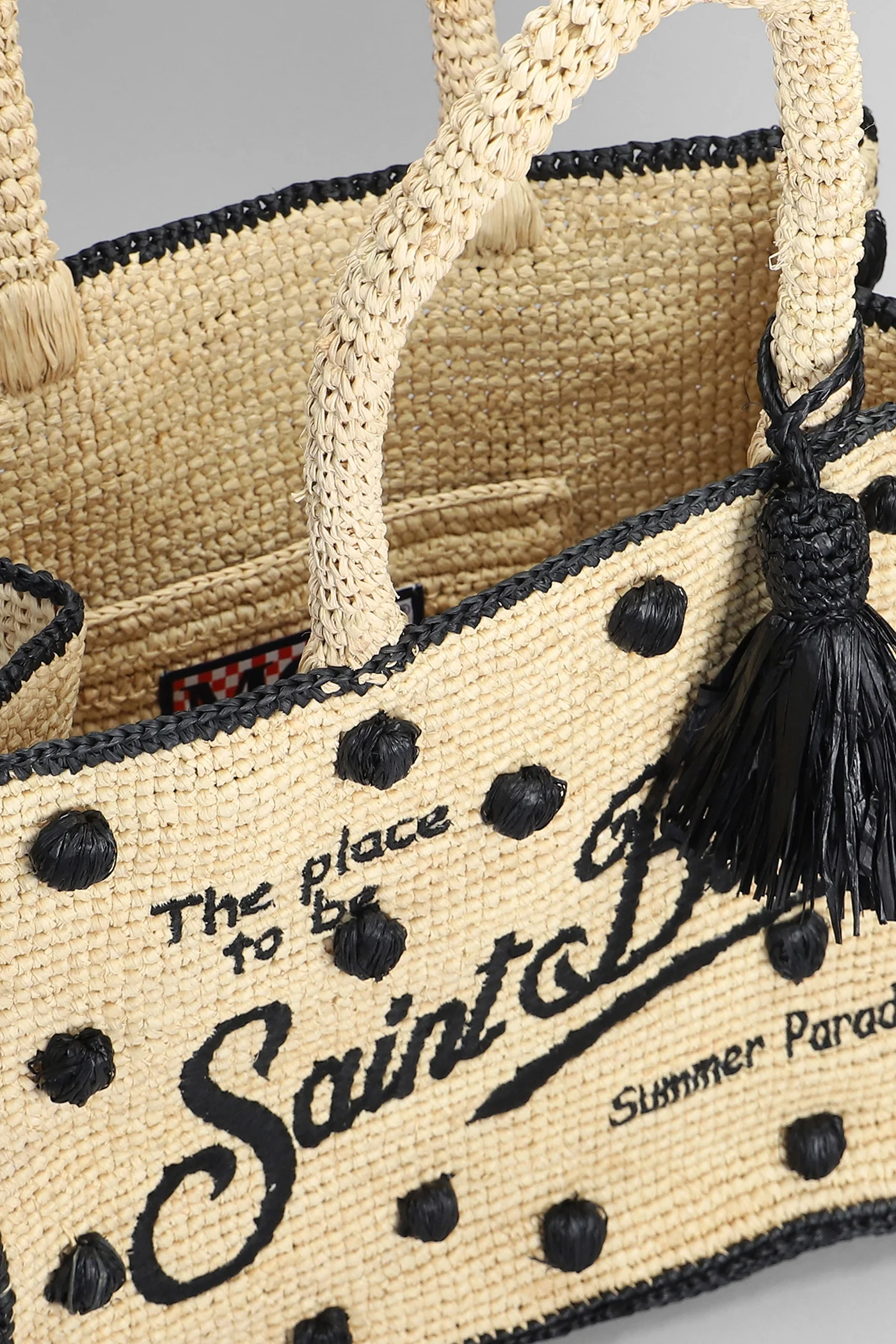 Colette raffia Tote in beige raffia - Image 4
