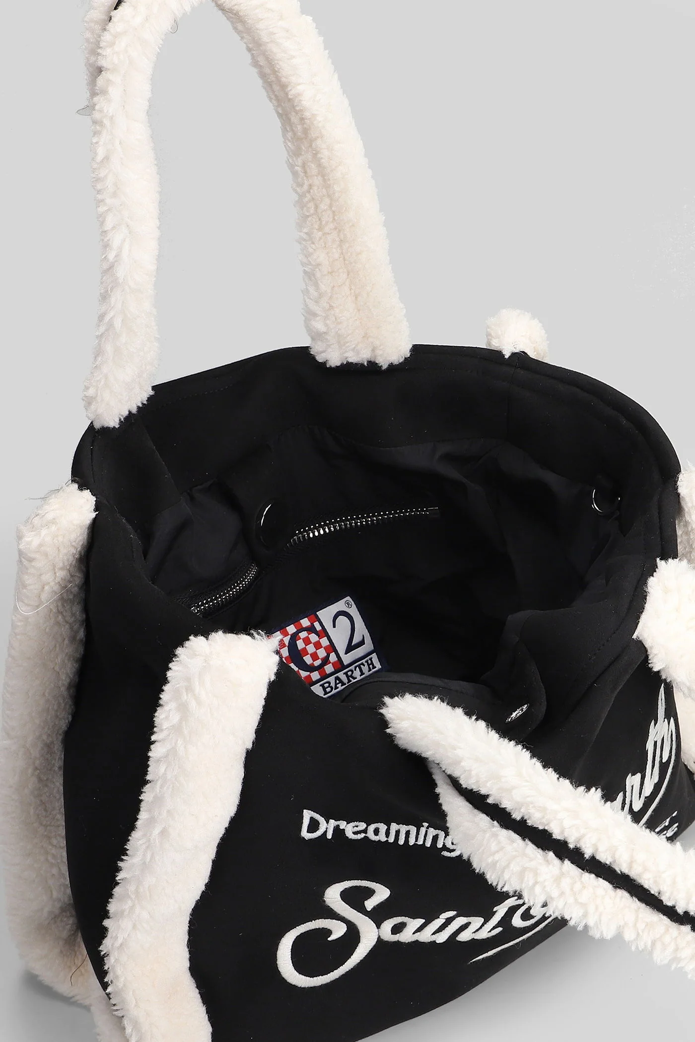 Colette shearling Tote in black polyester - Image 4