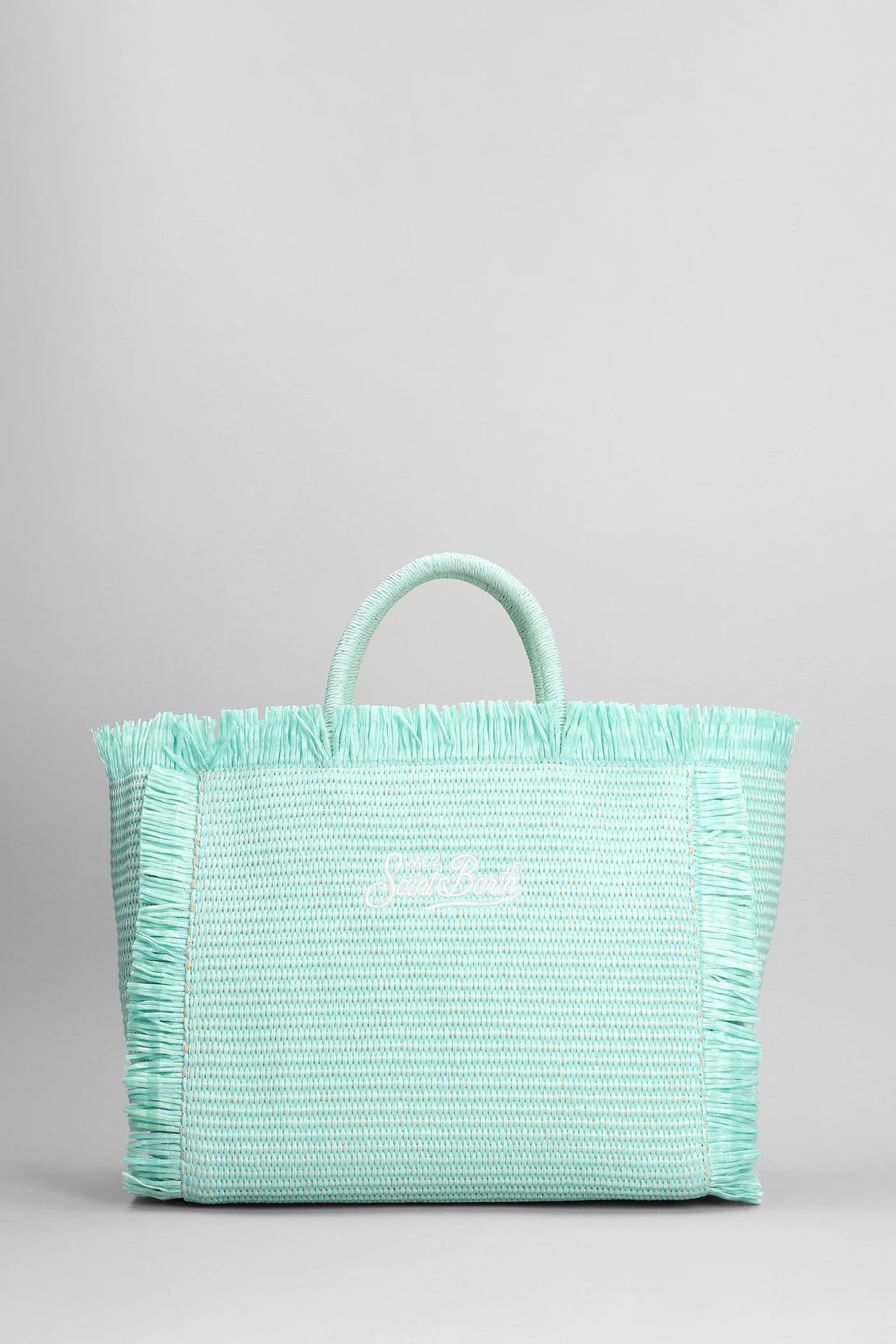 Colette straw n Tote in cyan raffia - Image 3