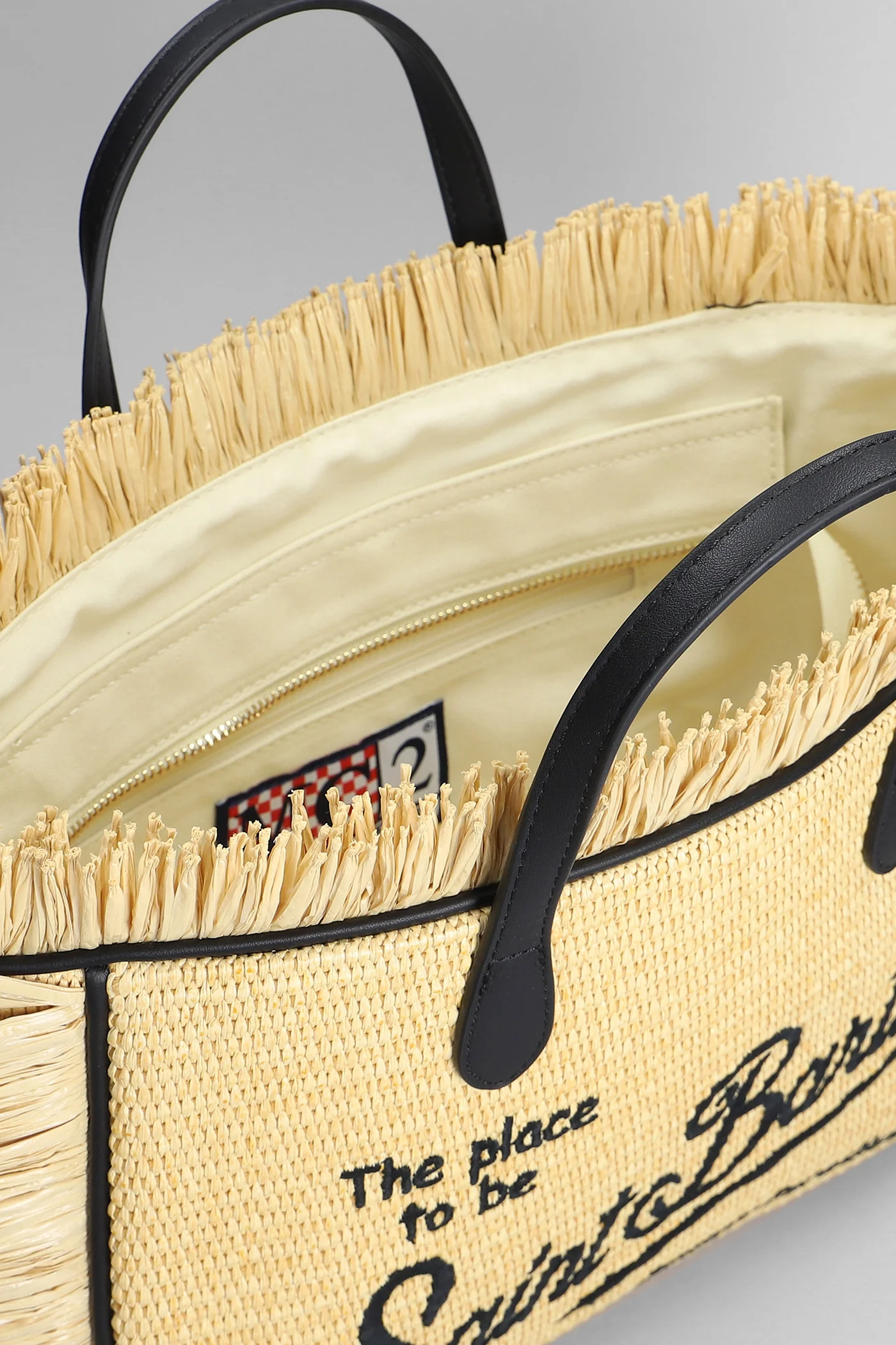 Colette straw Tote in beige raffia - Image 4