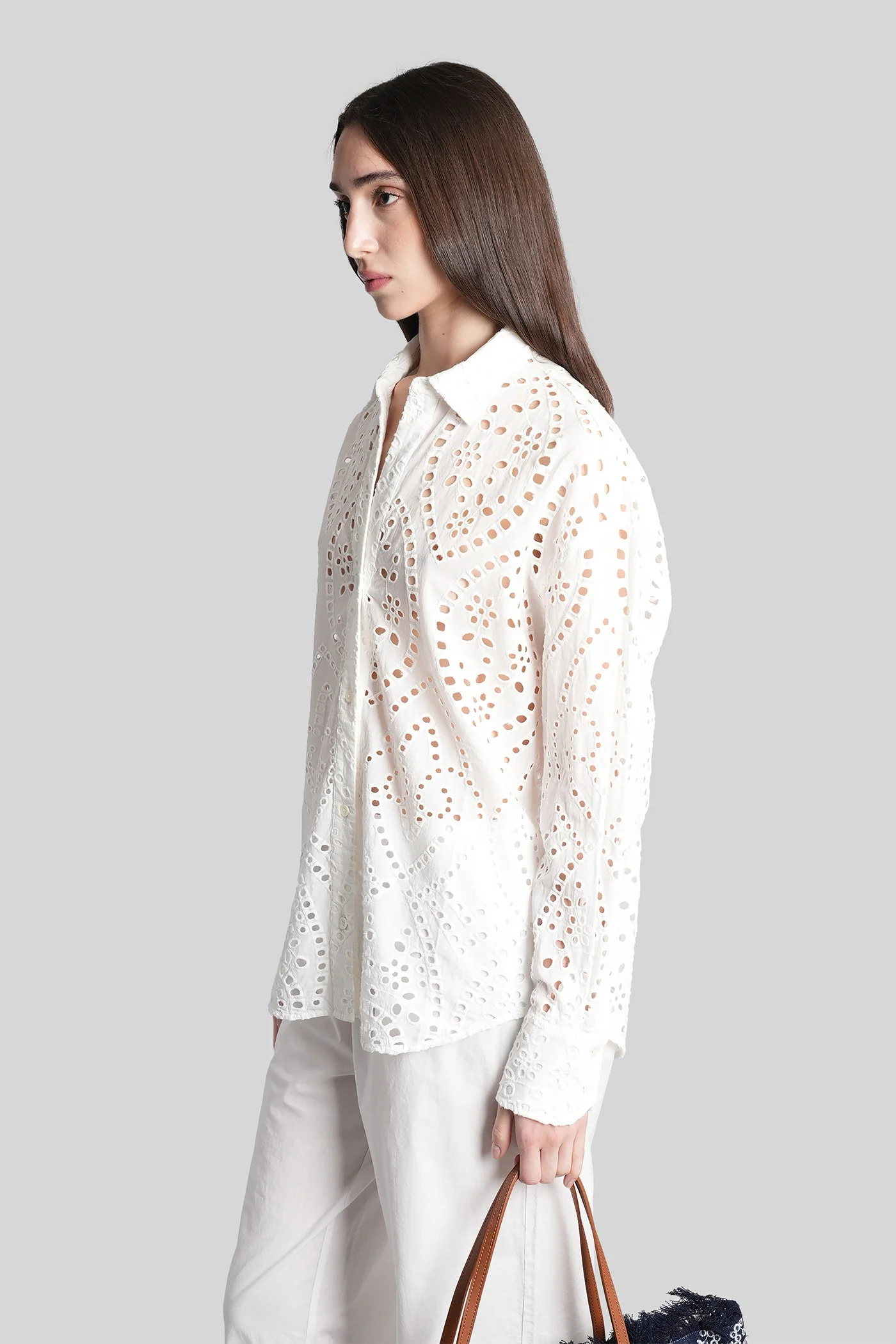 Cristal Shirt in white cotton - Image 4