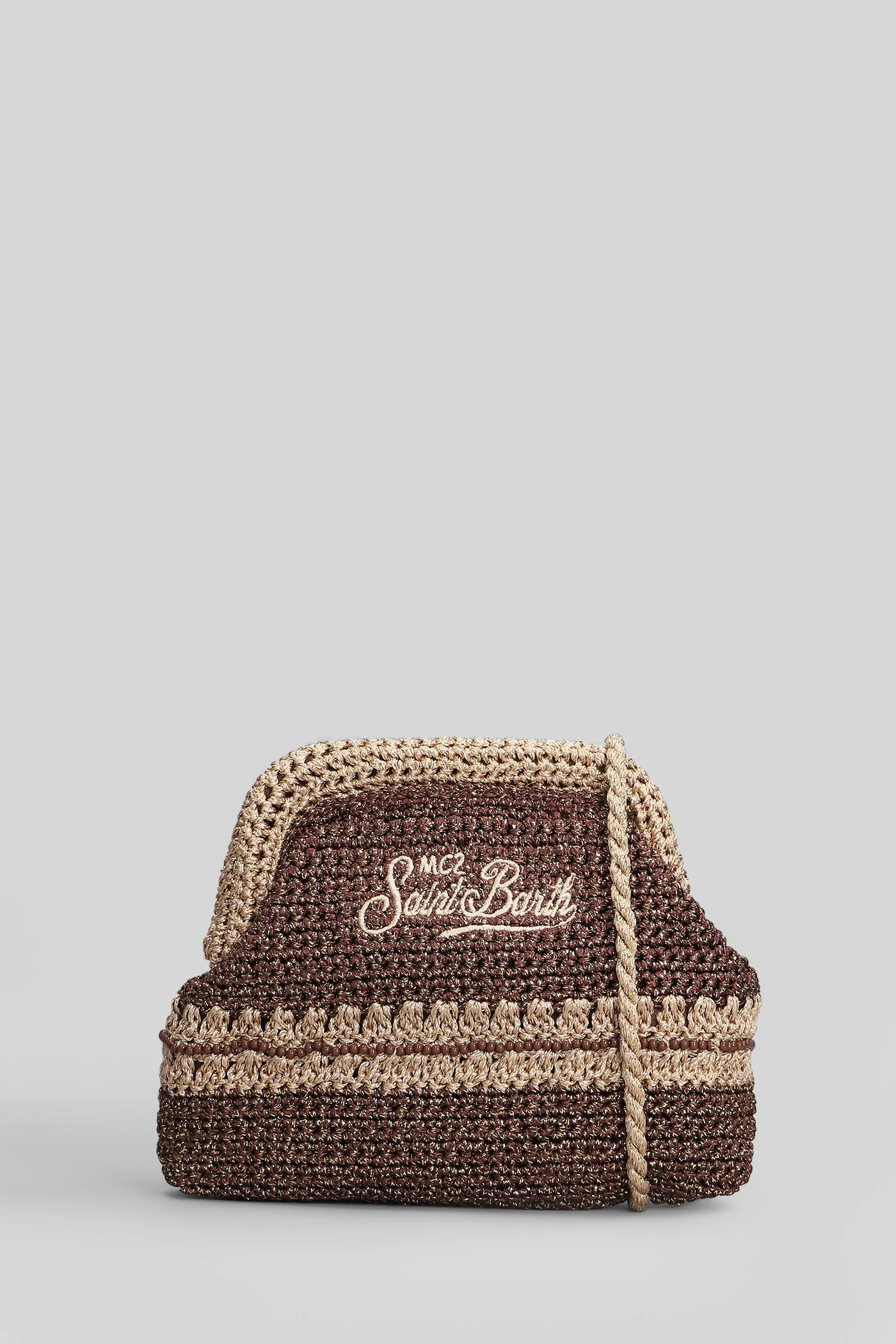 Crochet Pouch Shoulder bag in gold raffia