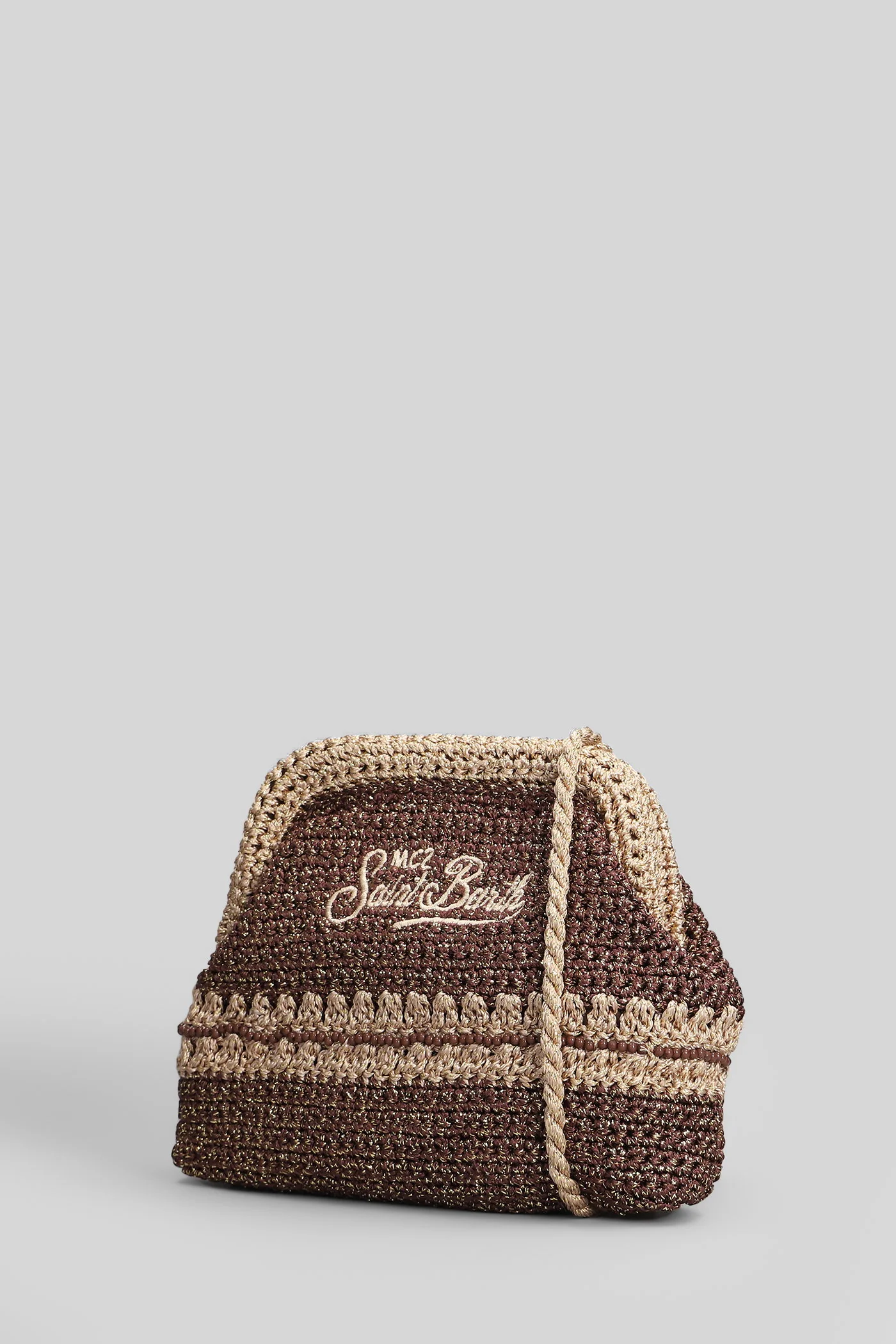 Crochet Pouch Shoulder bag in gold raffia - Image 2