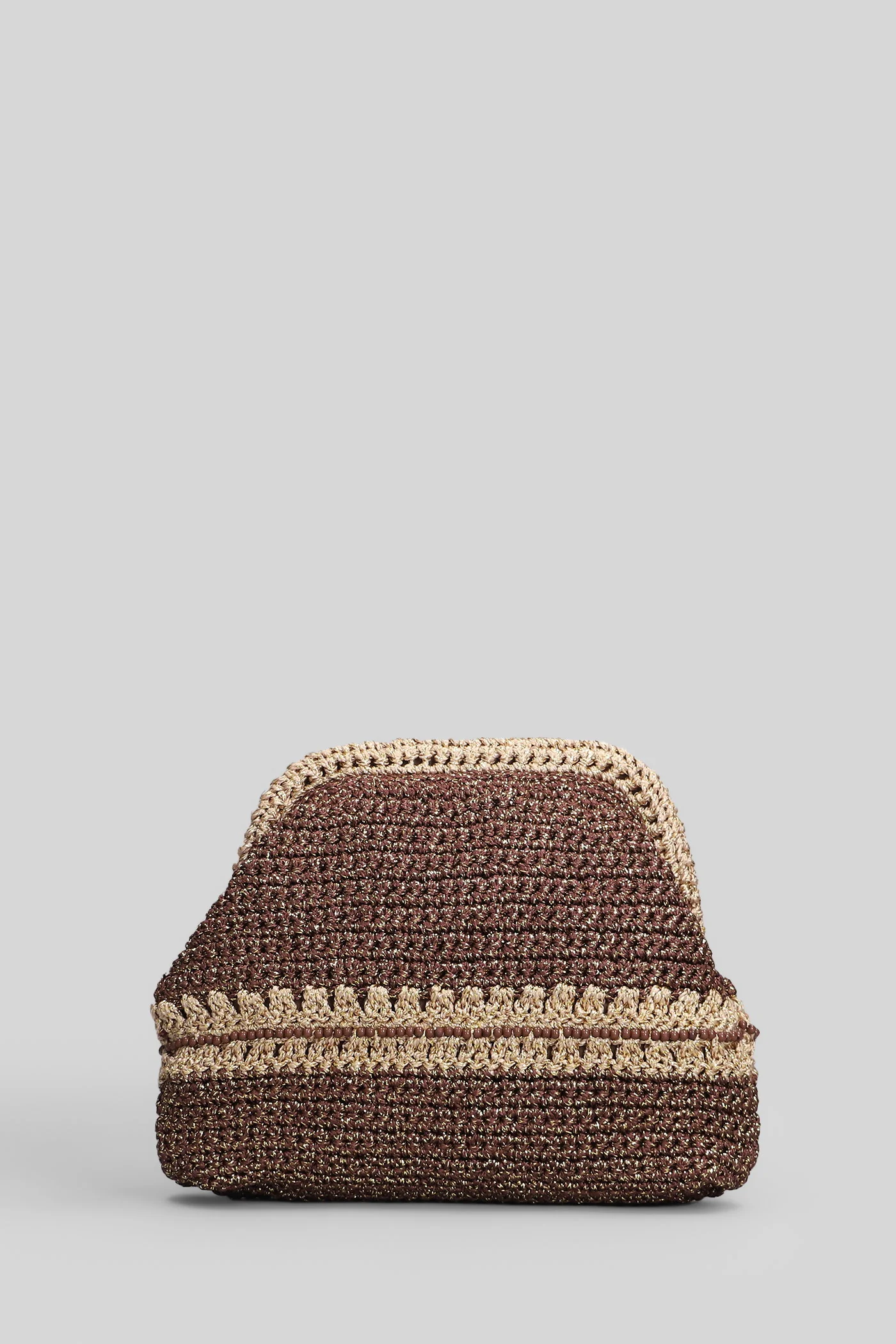 Crochet Pouch Shoulder bag in gold raffia - Image 3