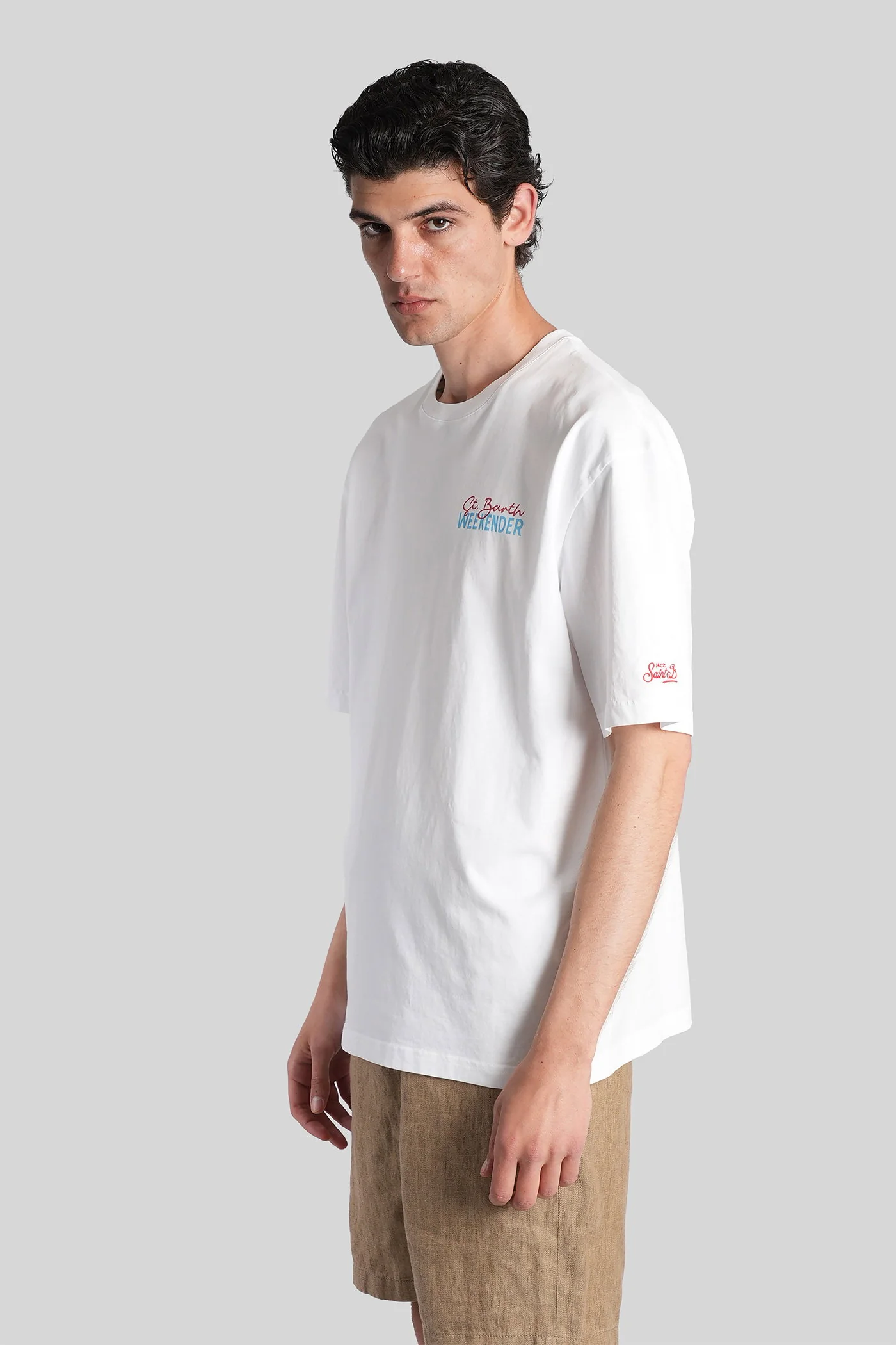 Delmar T-Shirt in white cotton - Image 4