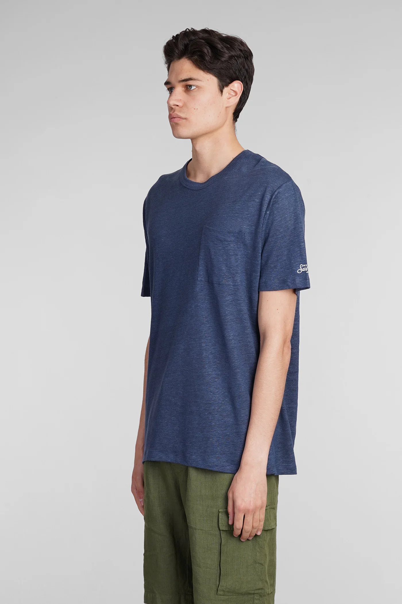 Ecstasea T-Shirt in blue linen - Image 4