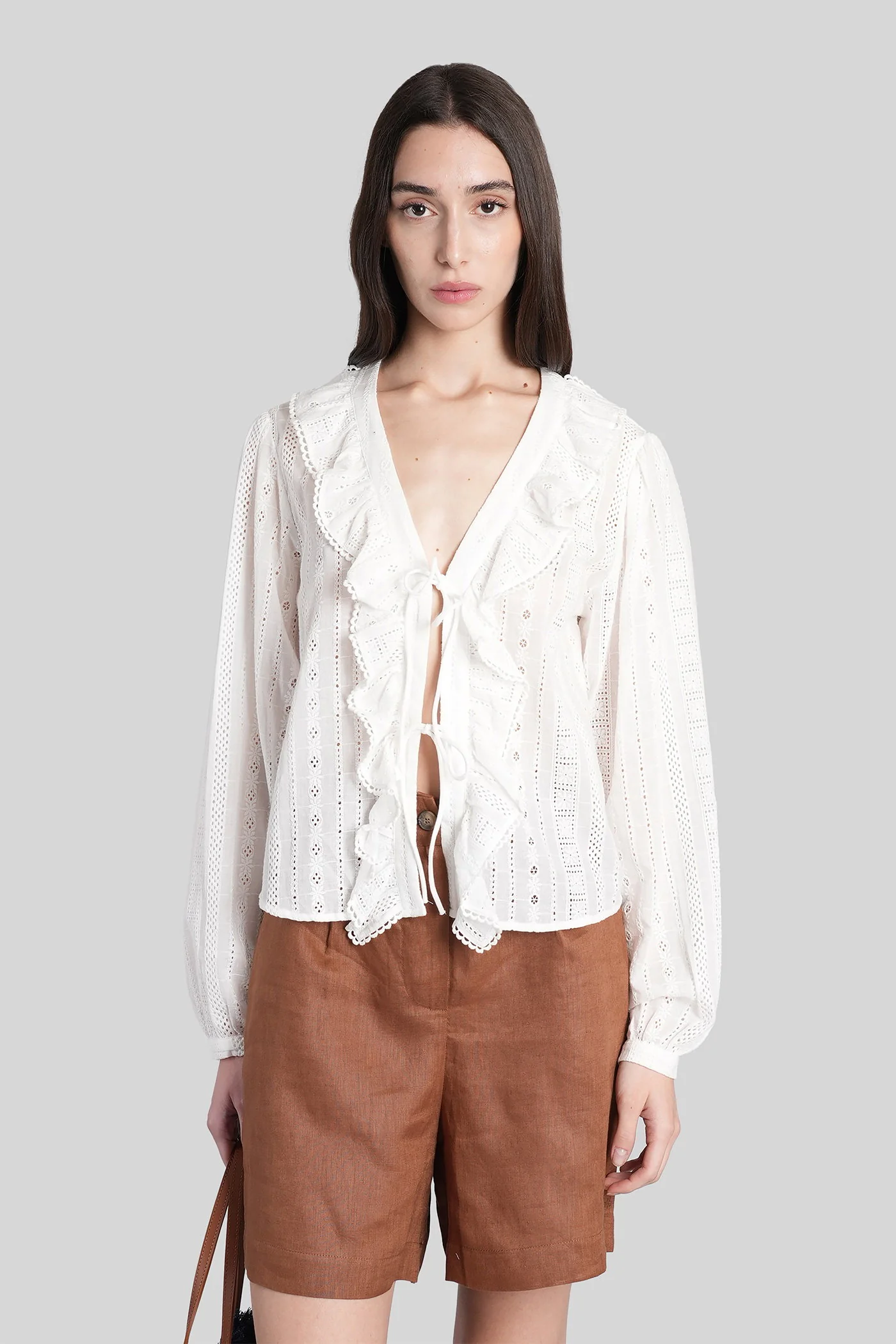 Evie Blouse in white cotton