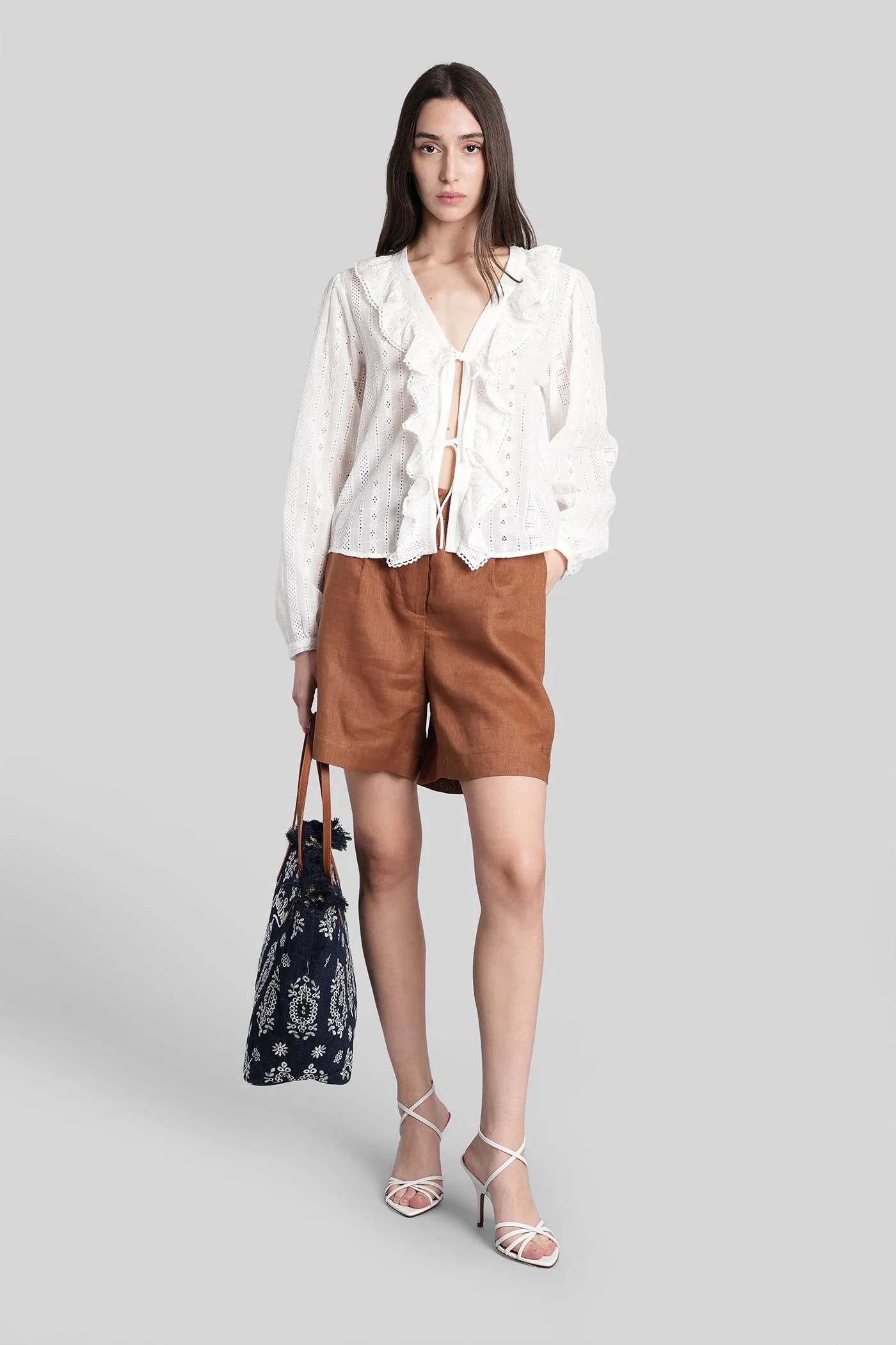 Evie Blouse in white cotton - Image 2