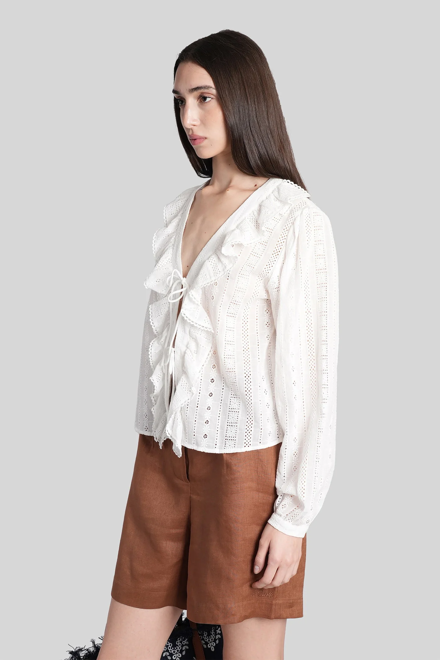 Evie Blouse in white cotton - Image 4