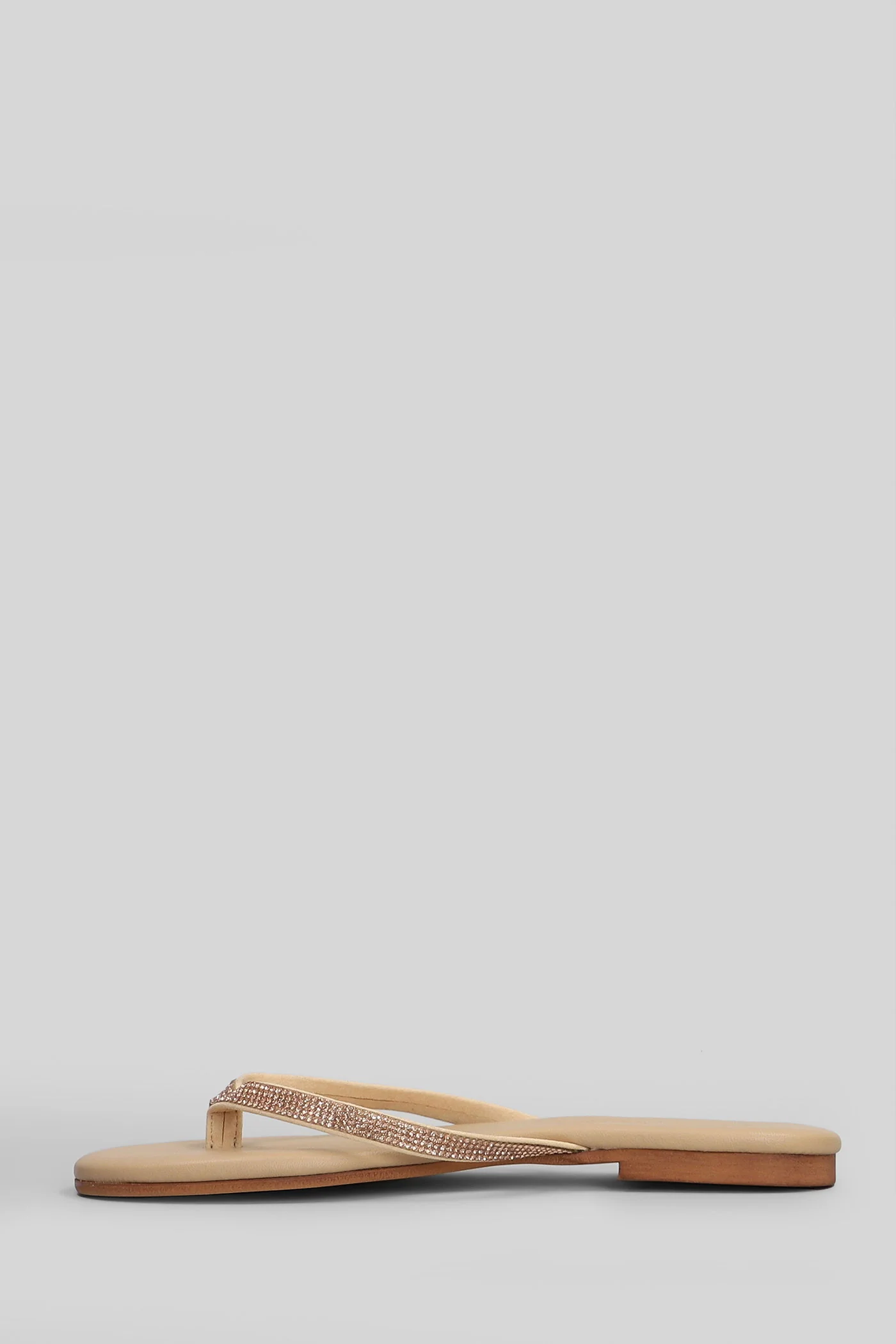 Flip Flop Flat sandal-slipper in beige leather - Image 3