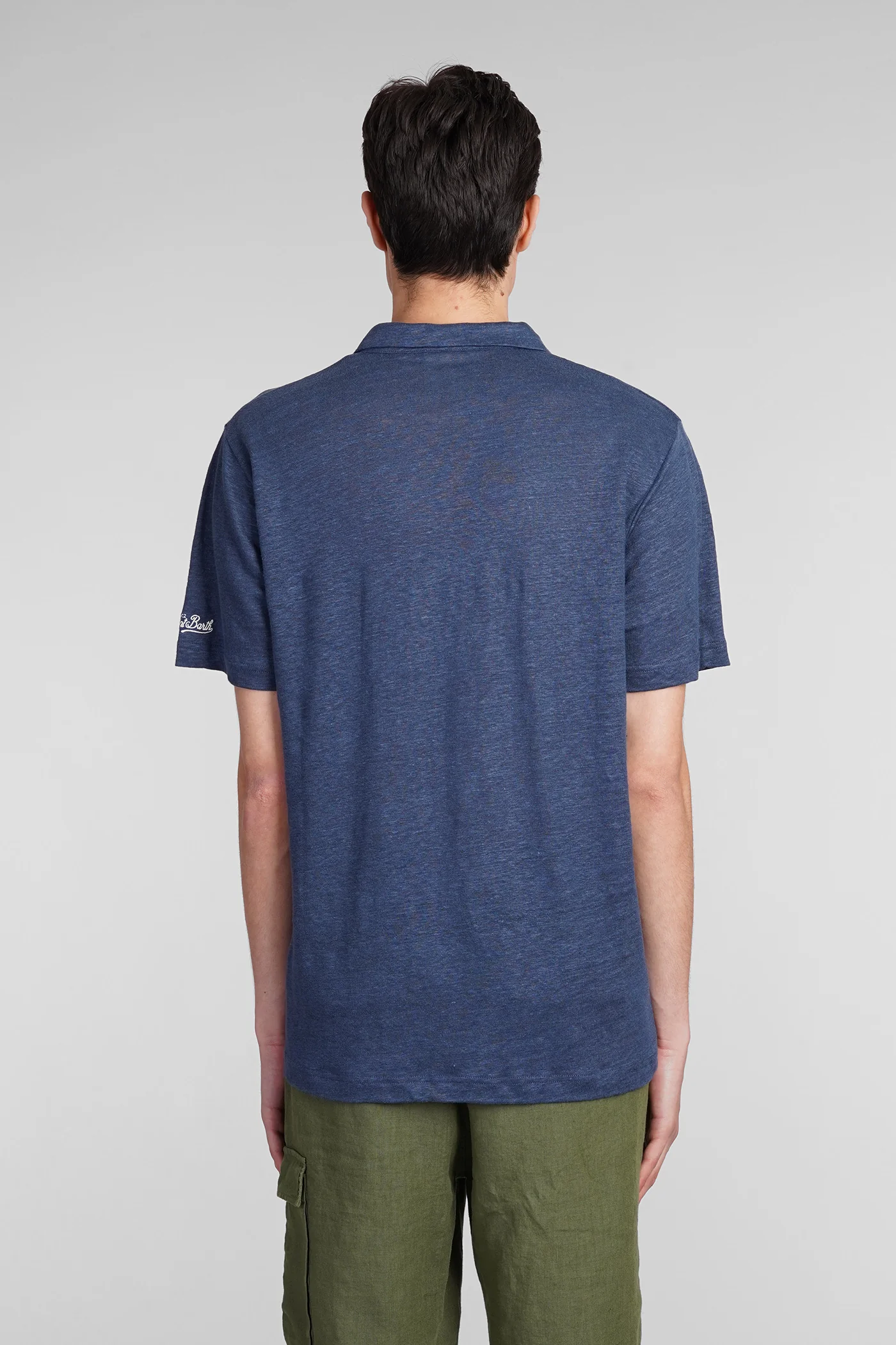 Fraser Polo in blue linen - Image 3