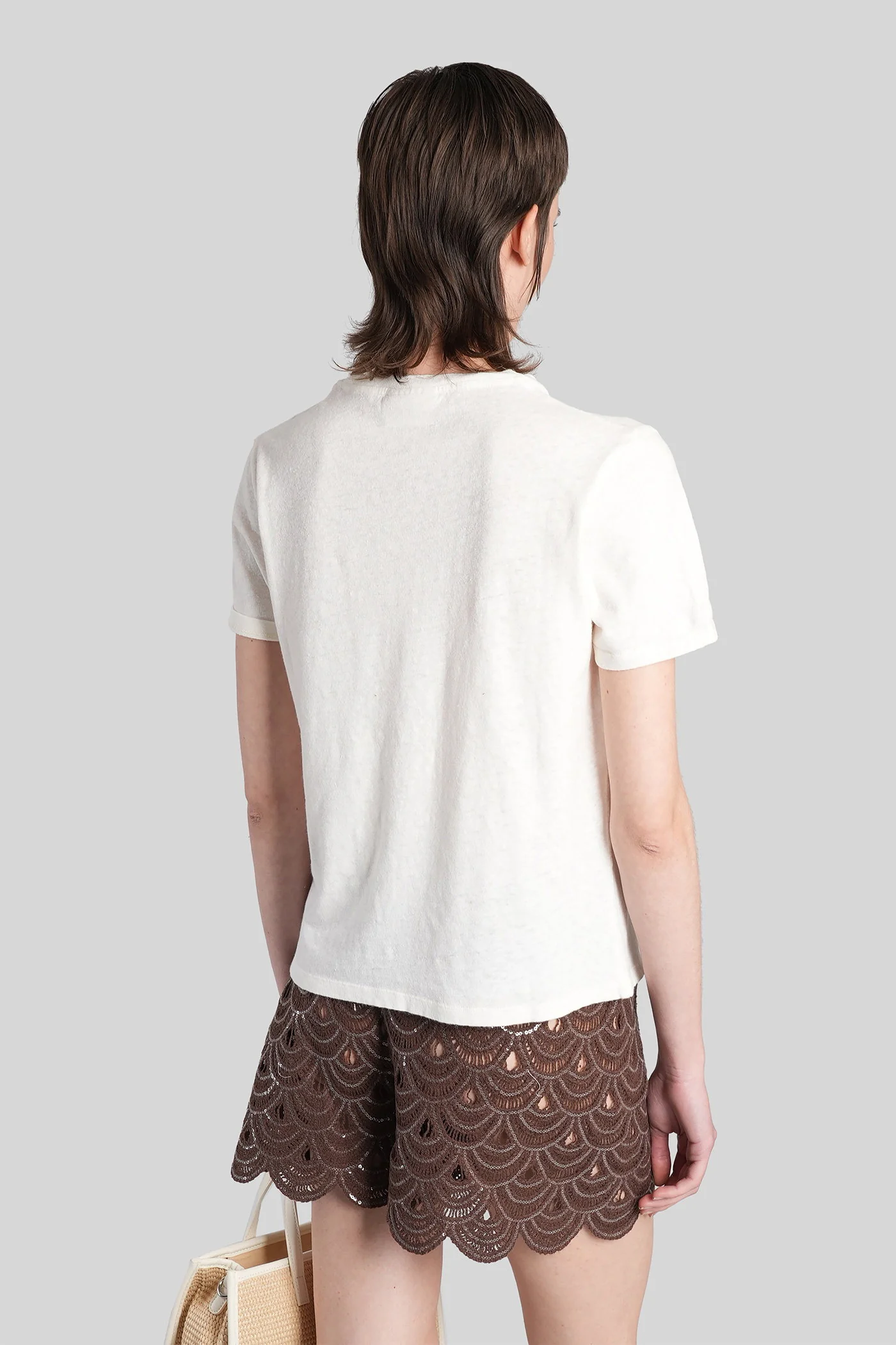Glenda T-Shirt in white cotton - Image 3