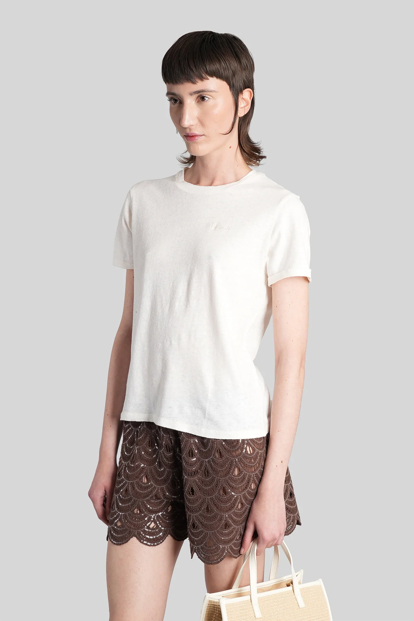 Glenda T-Shirt in white cotton - Image 4