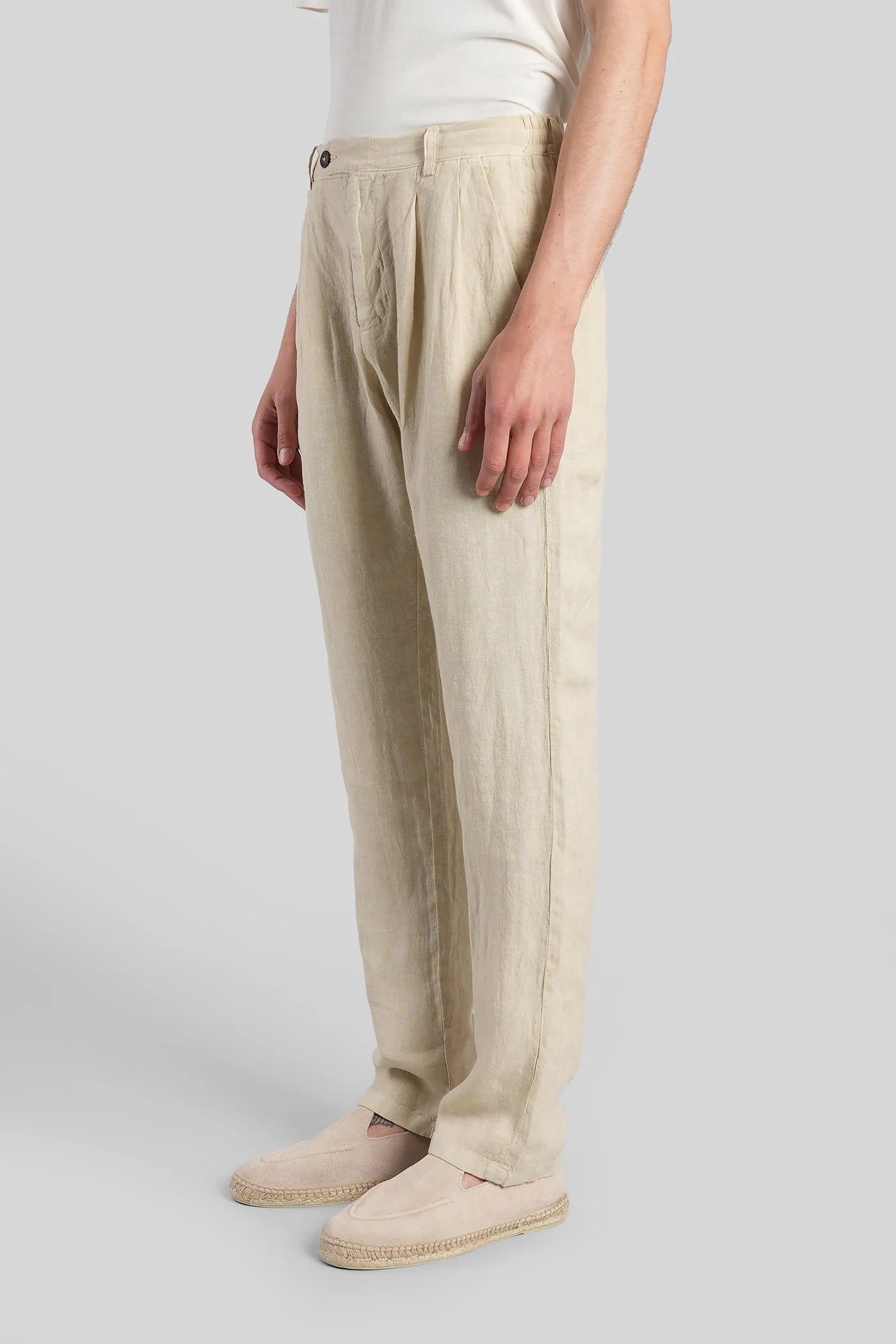 Havier Pants in beige linen - Image 4