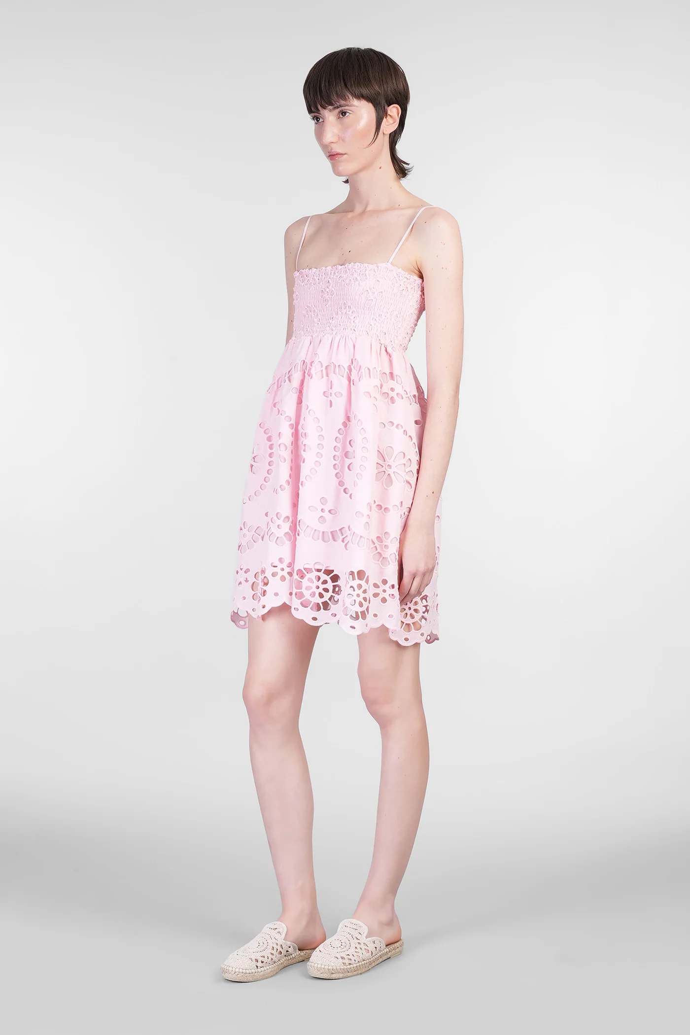 Hawa Mini dress in rose-pink cotton - Image 4